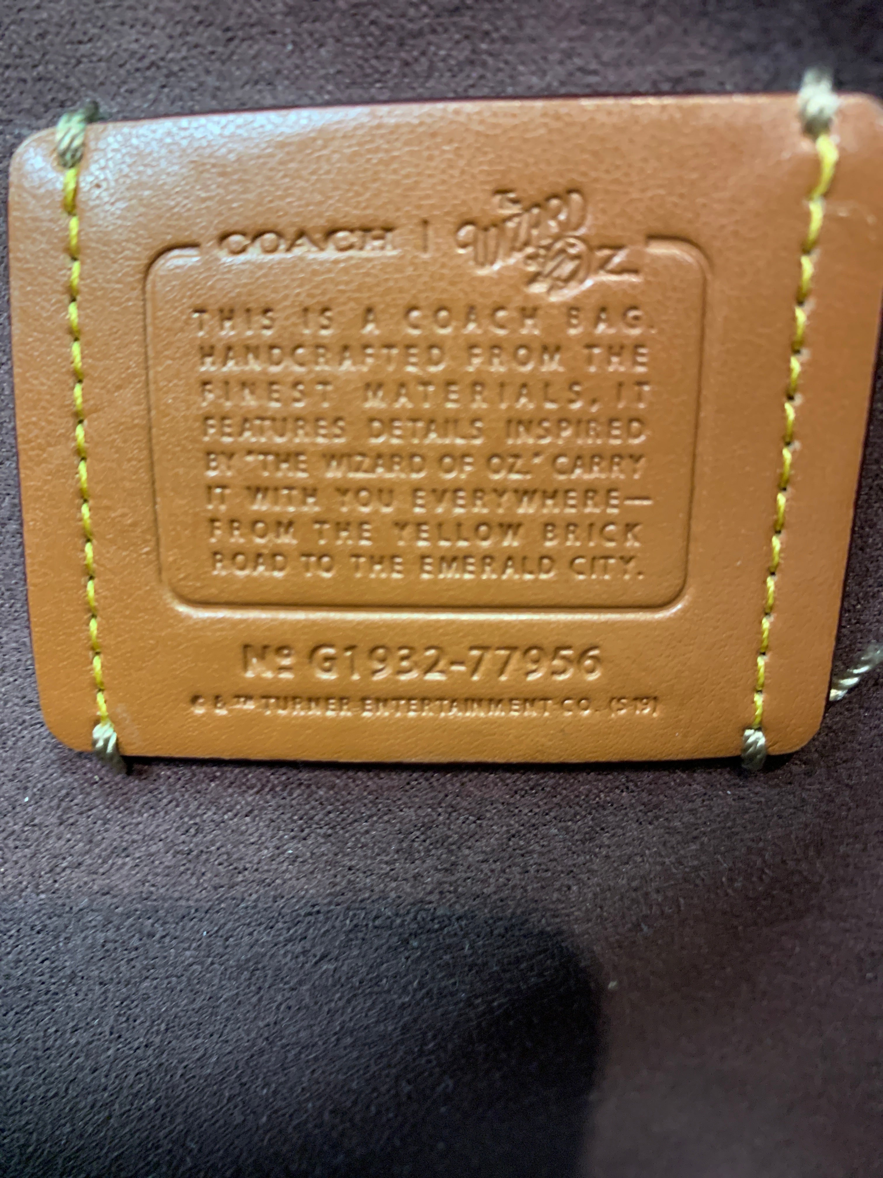 Coach Wizard of Oz tote signature leather