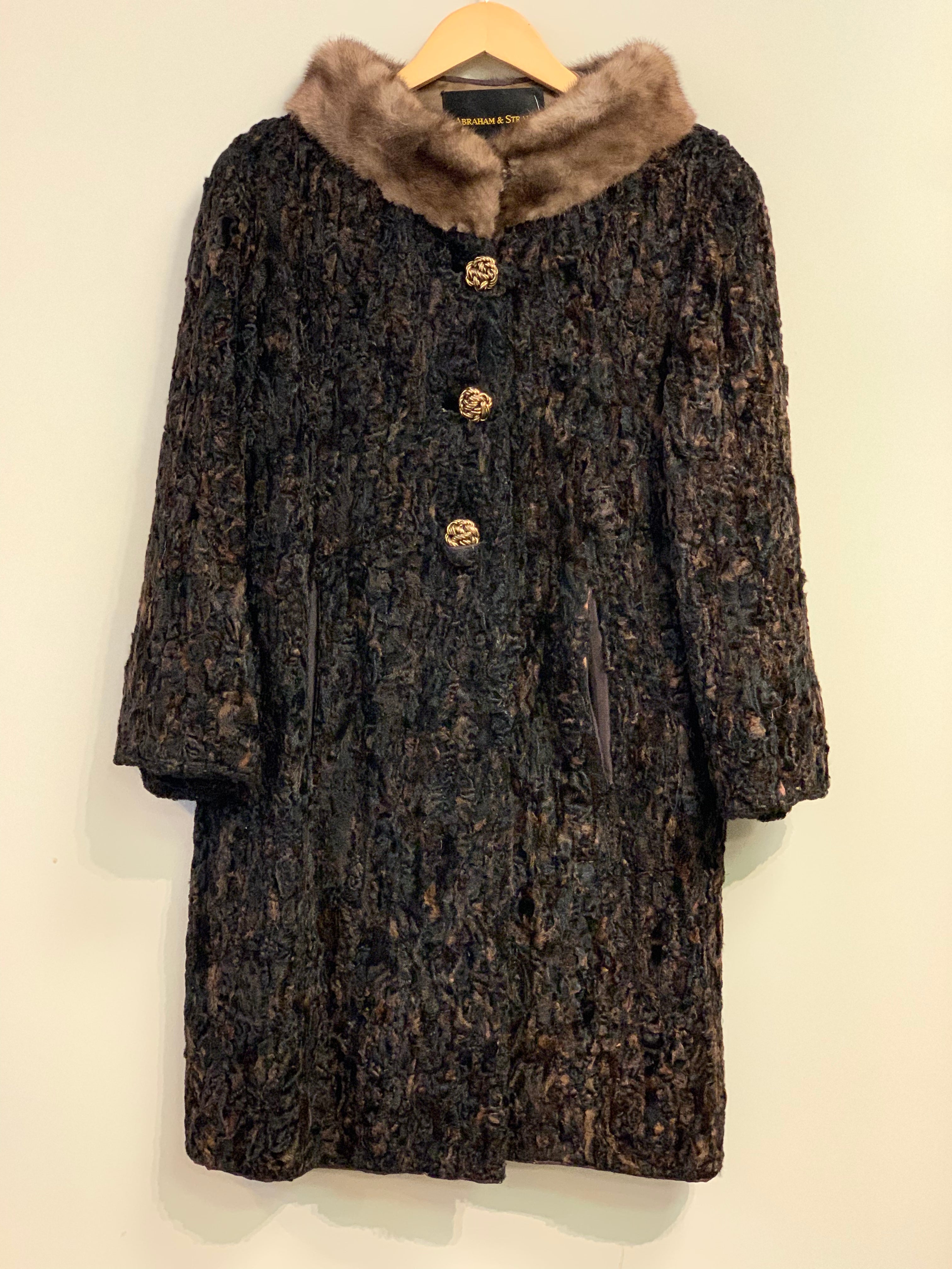 Vintage fur trimmed coat with knot buttons (exquisite!)