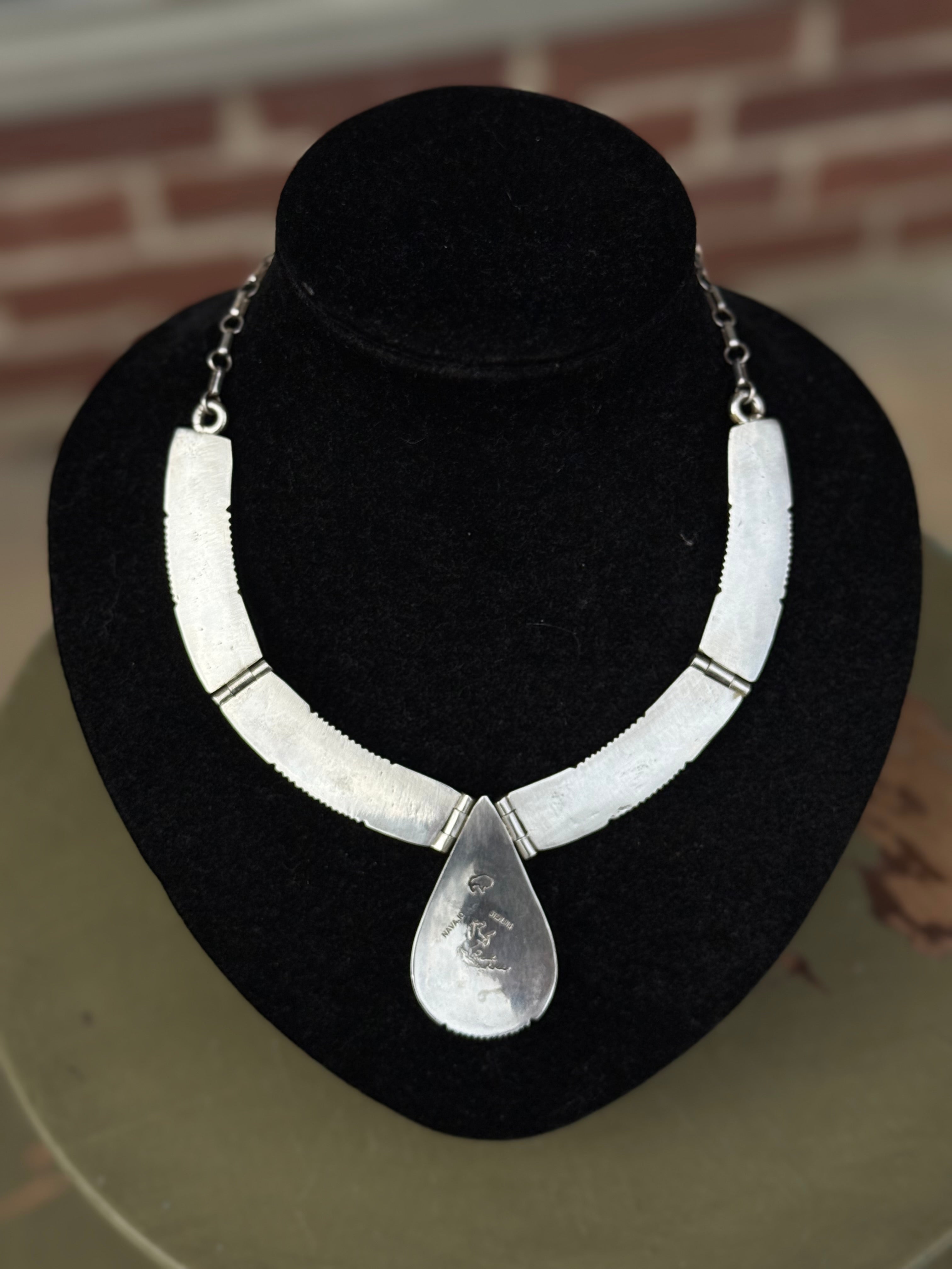 Frank Yellowhorse Navajo Sterling vintage necklace *RARE*