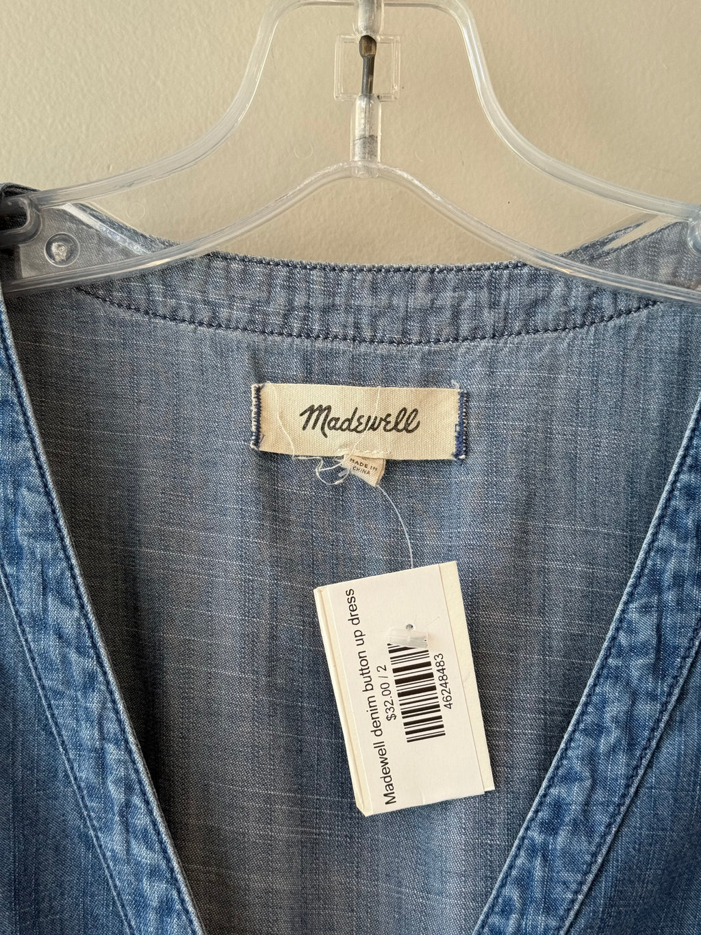 Madewell denim button up dress