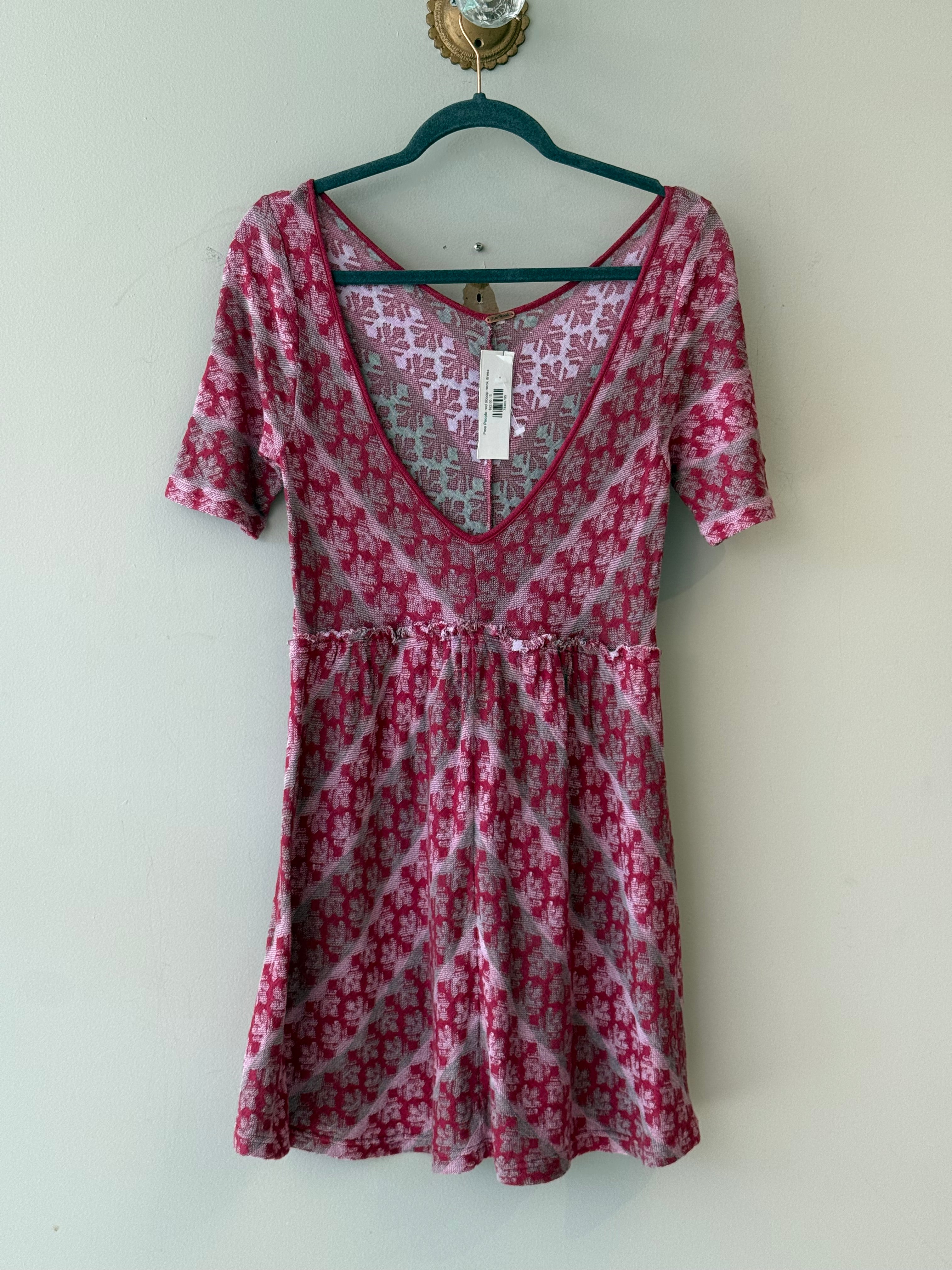 Free People red scoop neck dress
