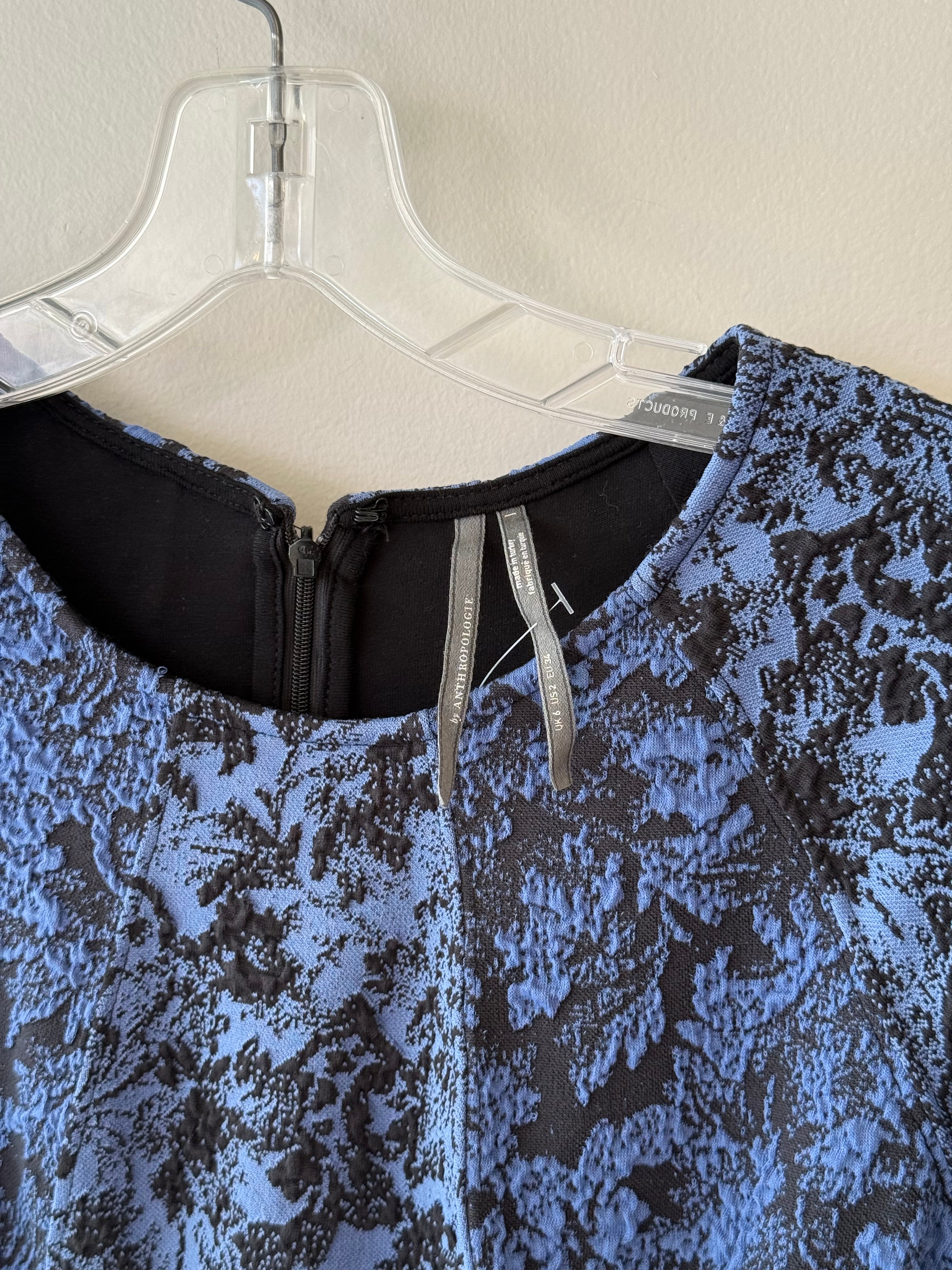Anthropologie blue/black dress NWT