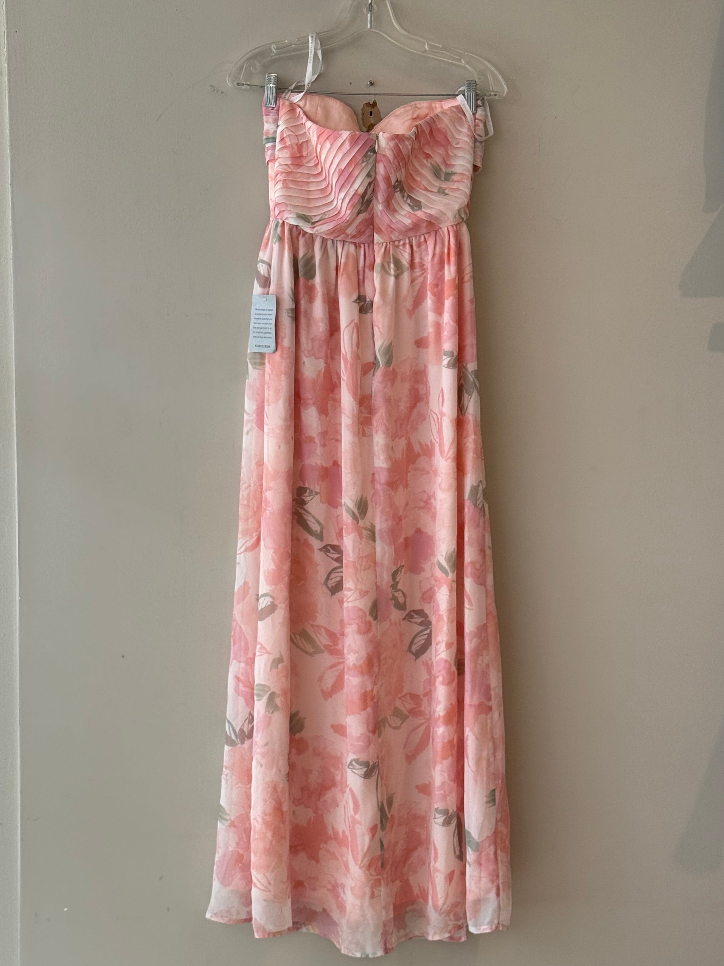 Plum Pretty Sugar NWT pink strapless floral dress