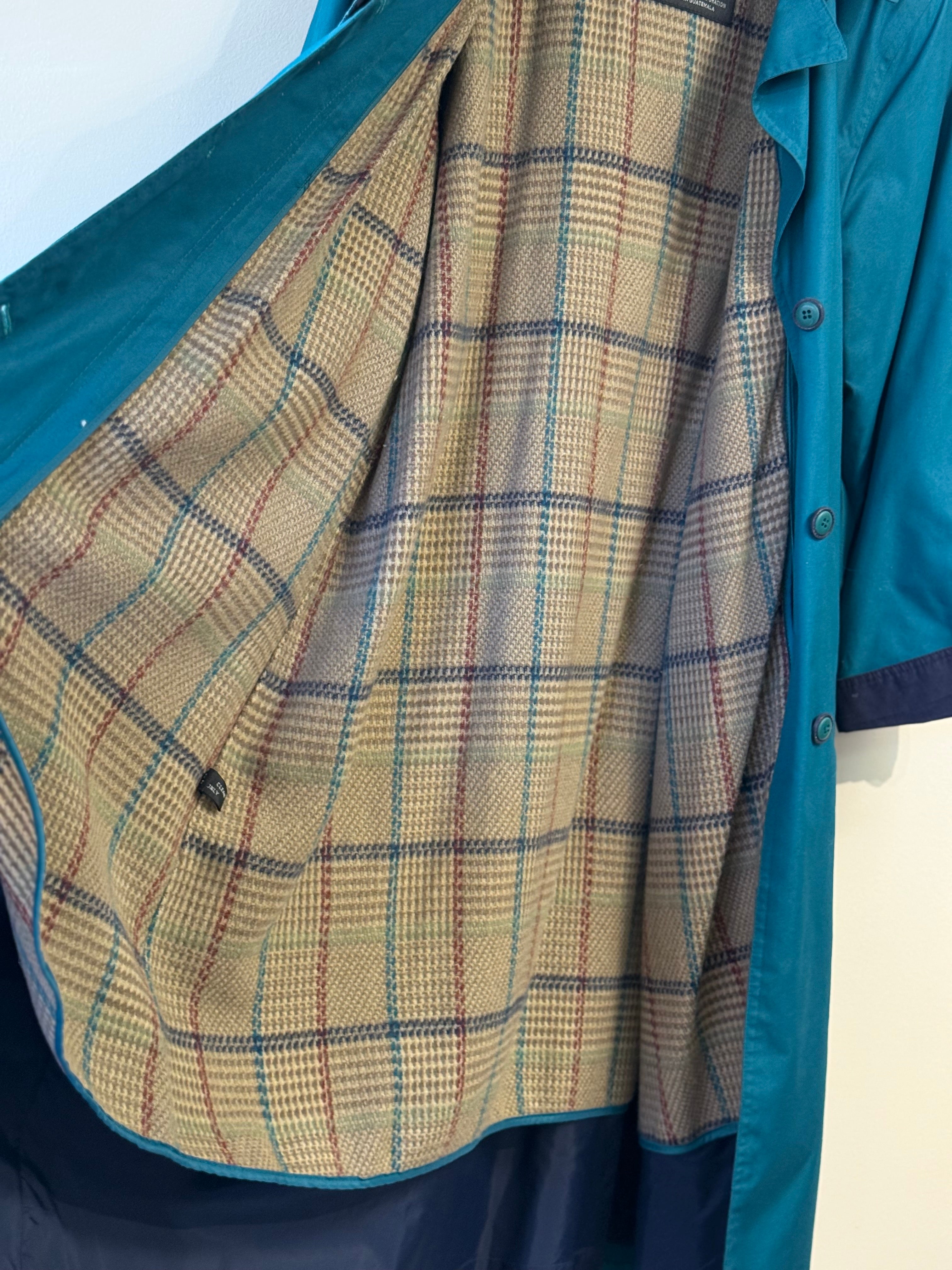 Towne London Fog teal vintage trenchcoat