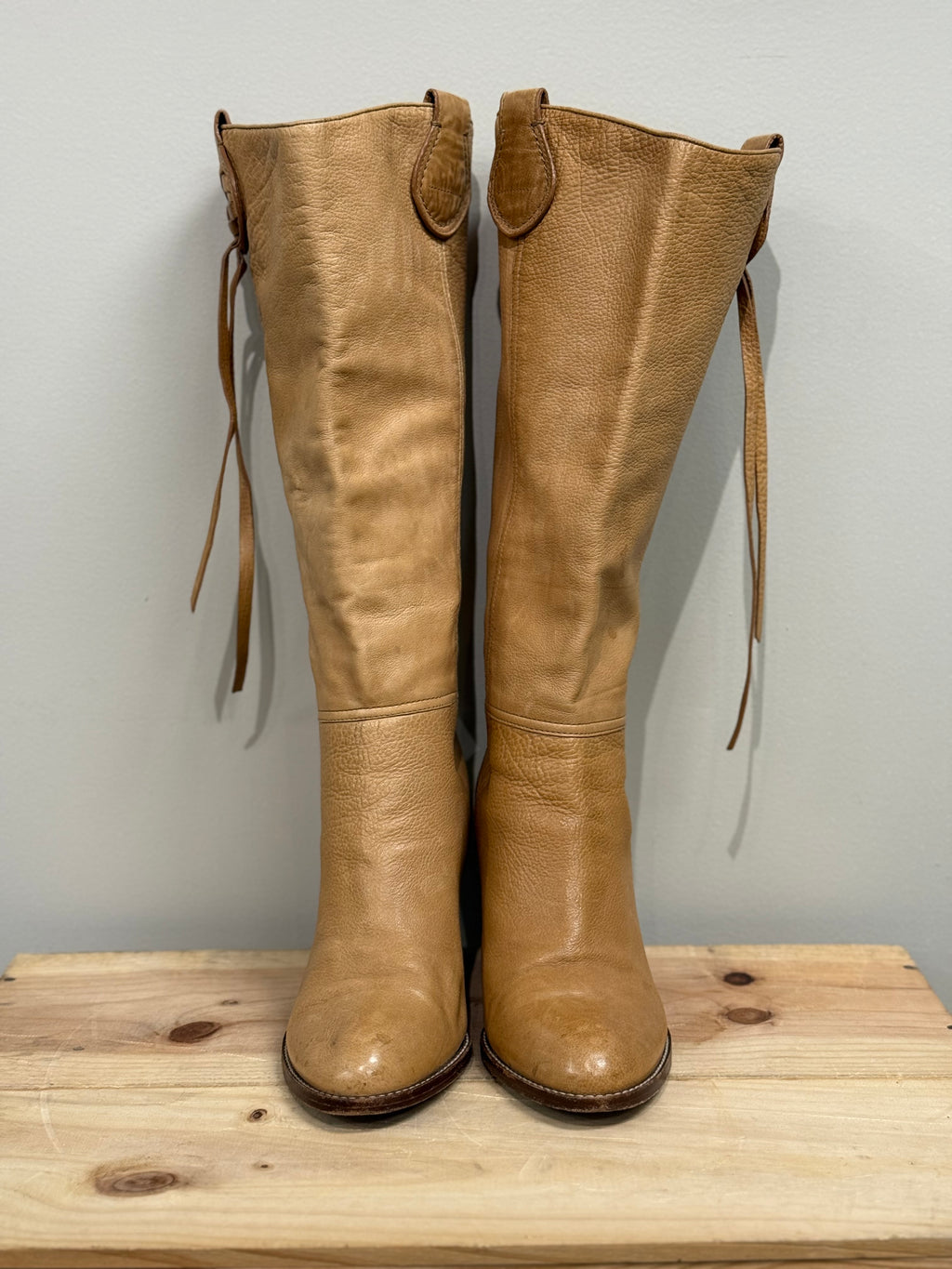 Coach soft tan leather heeled Selena boots