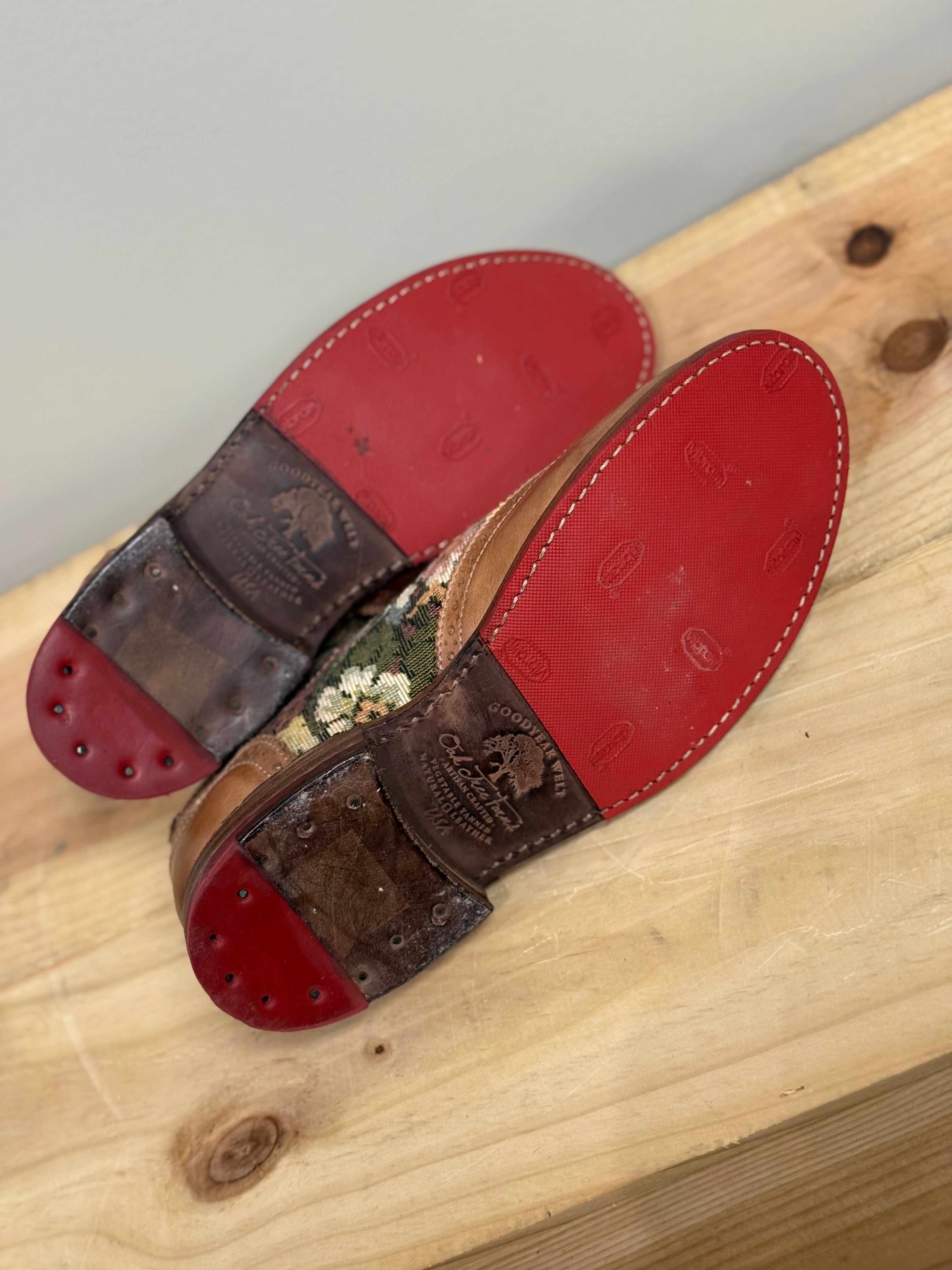 Oak Tree Farms NWOT Maude wingtip tapestry oxfords