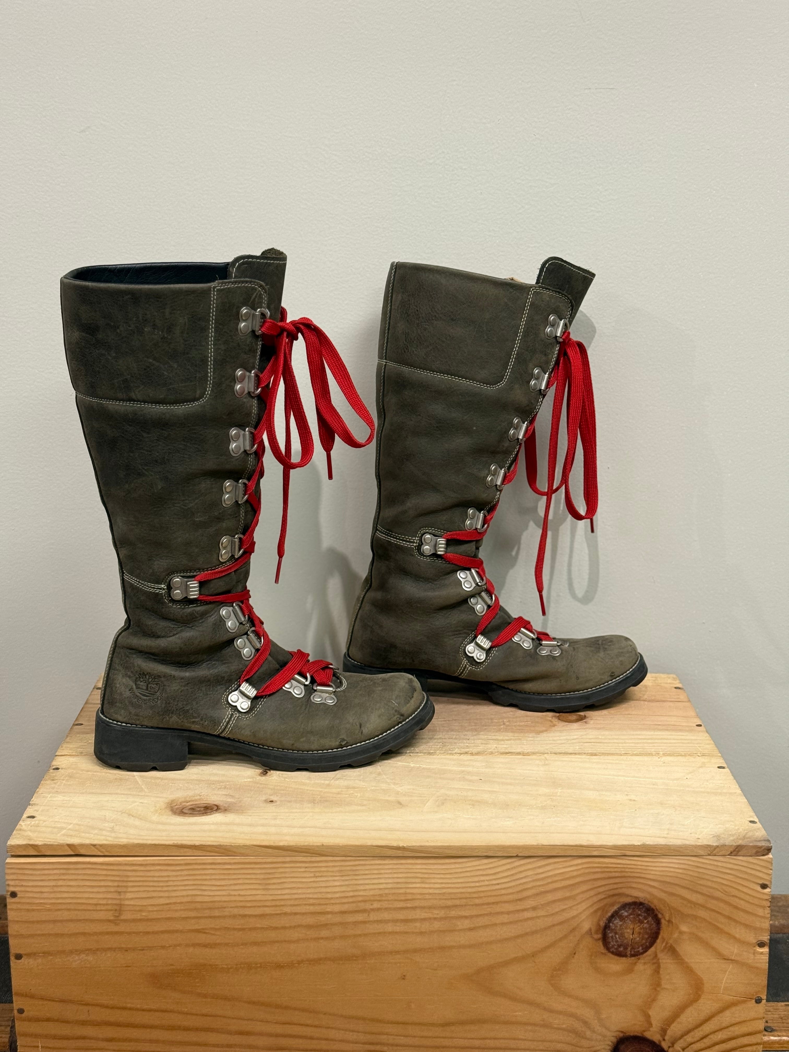 Timberland tall lace up combat boots