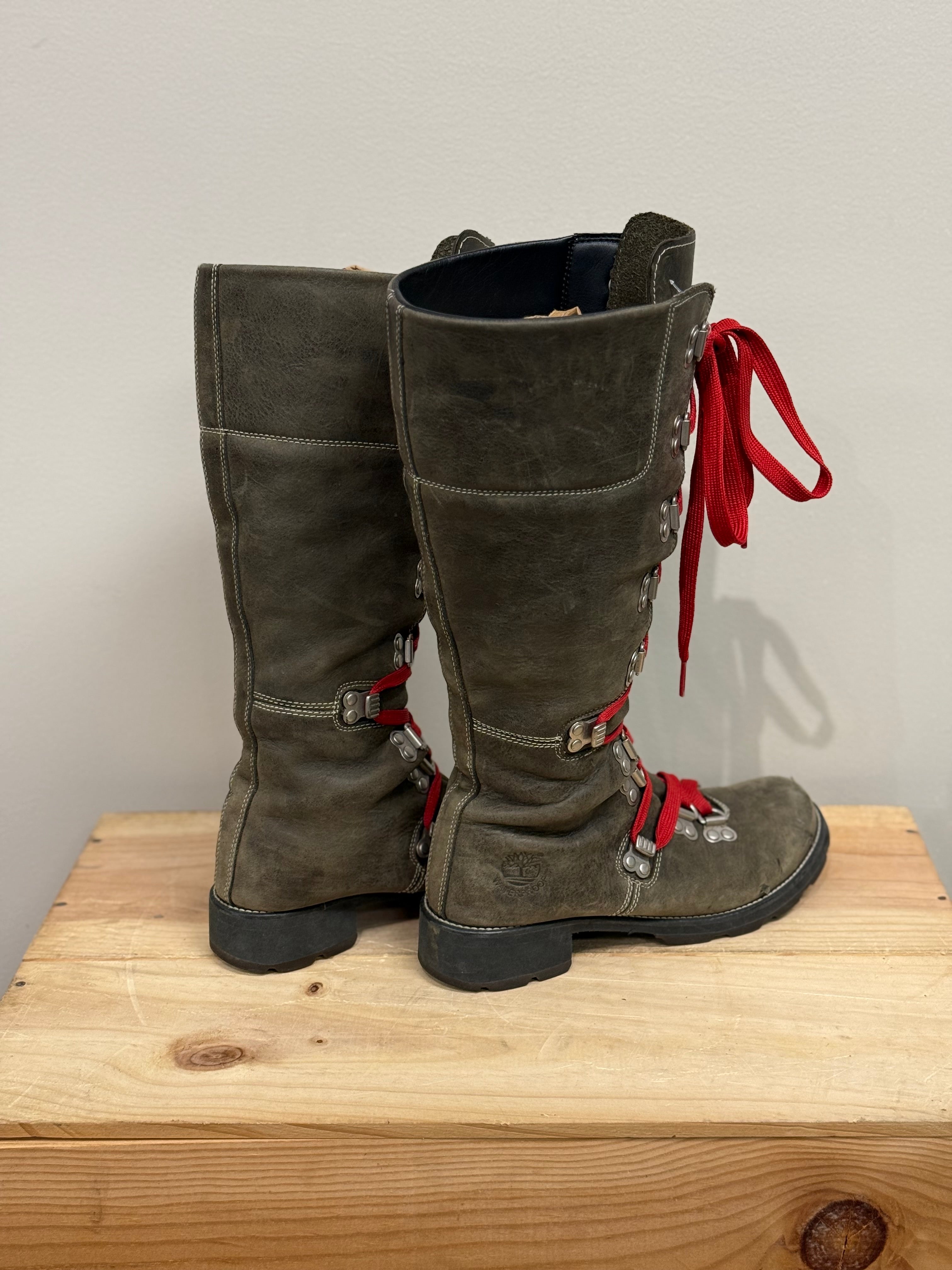 Timberland tall lace up combat boots