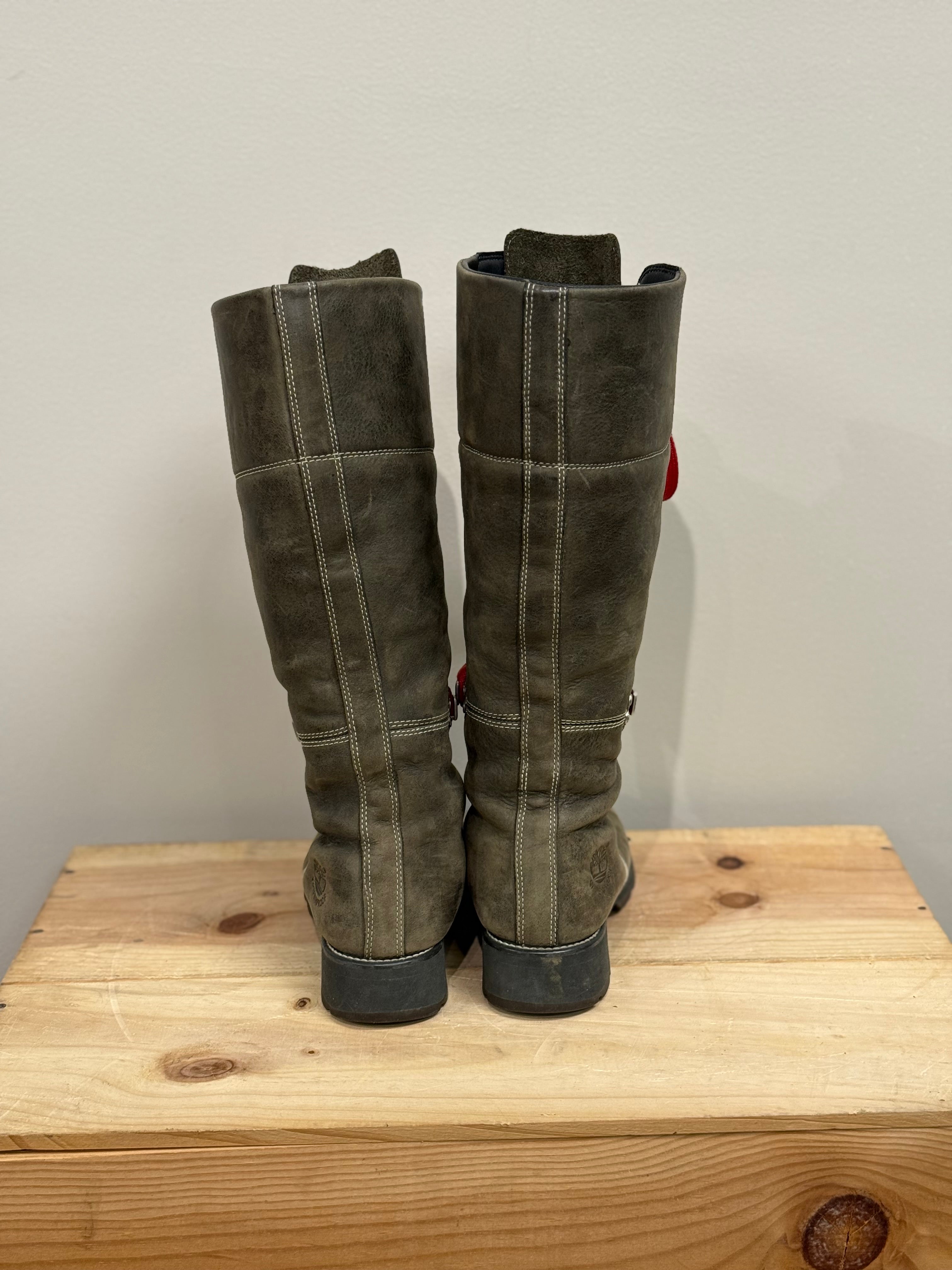 Timberland tall lace up combat boots