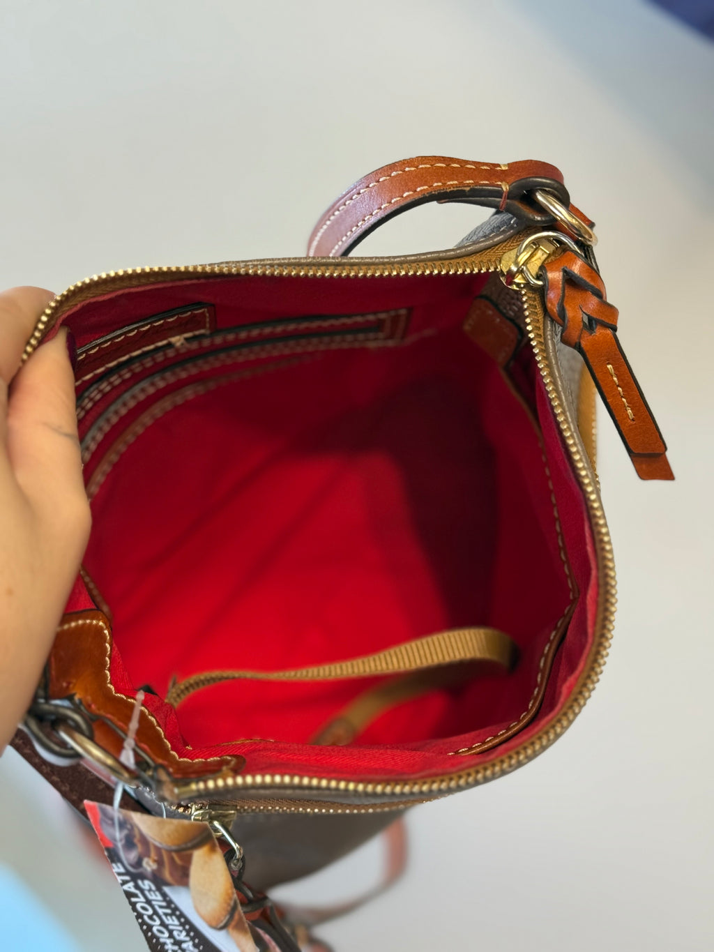 Dooney & Bourke pebble grain taupe crossbody