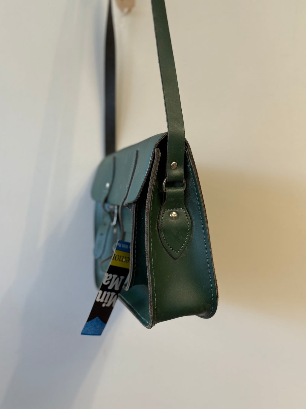 Leather Satchel 12.5" dark green bag