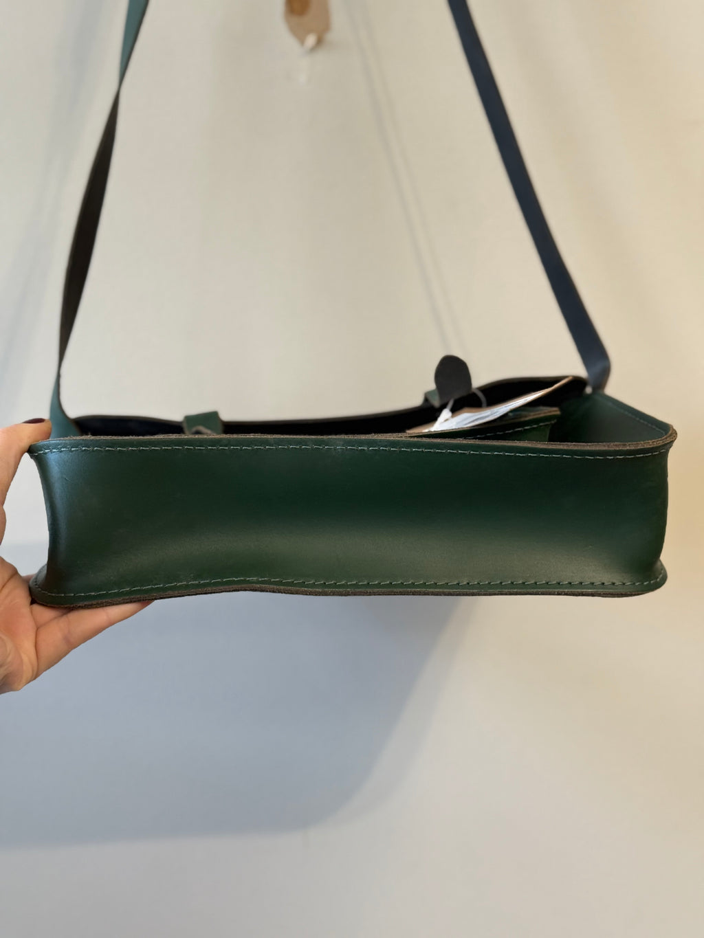 Leather Satchel 12.5" dark green bag