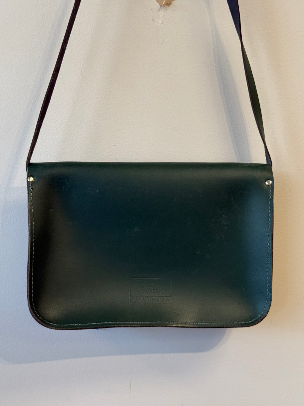 Leather Satchel 12.5" dark green bag