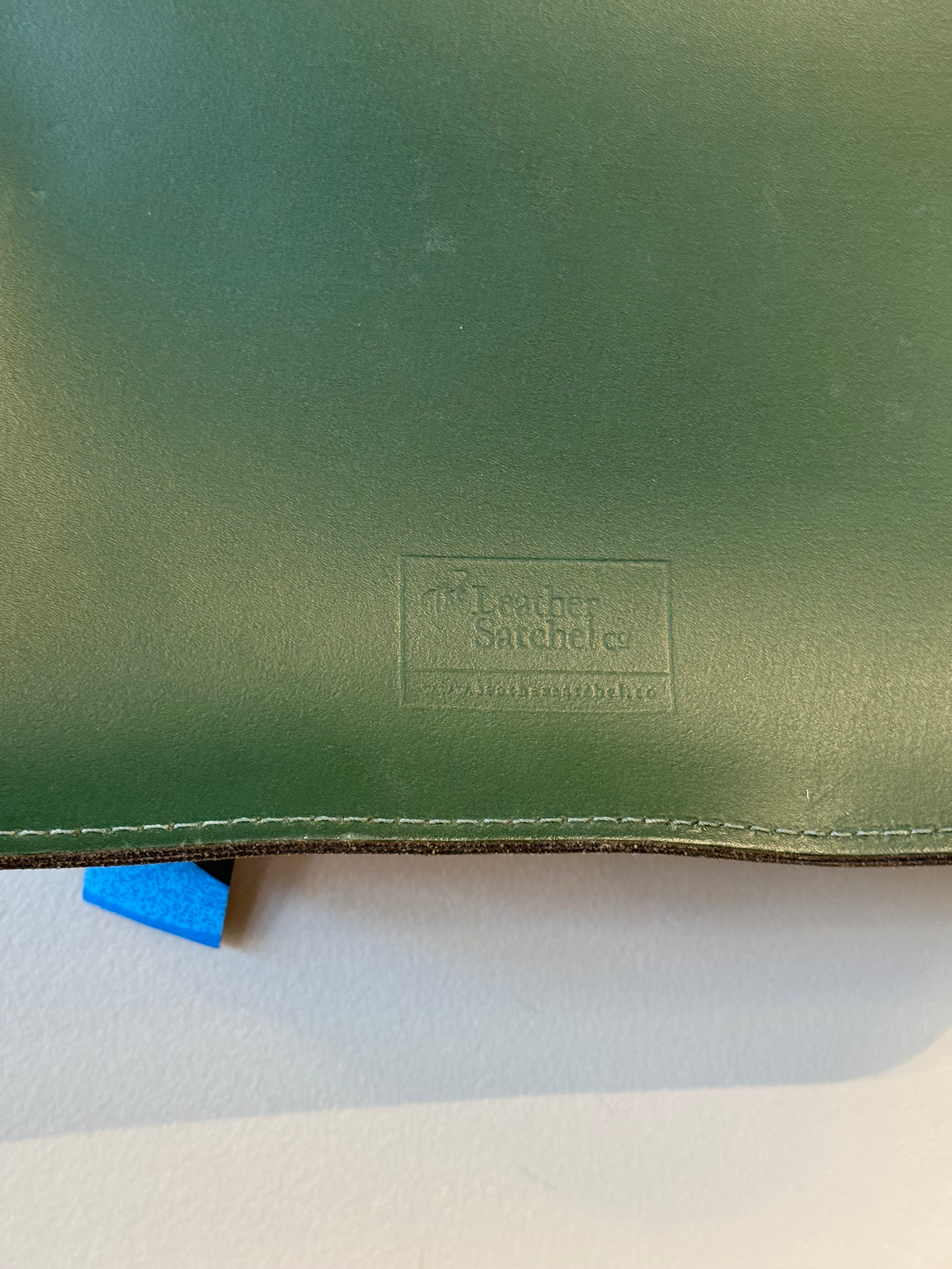 Leather Satchel 12.5" dark green bag