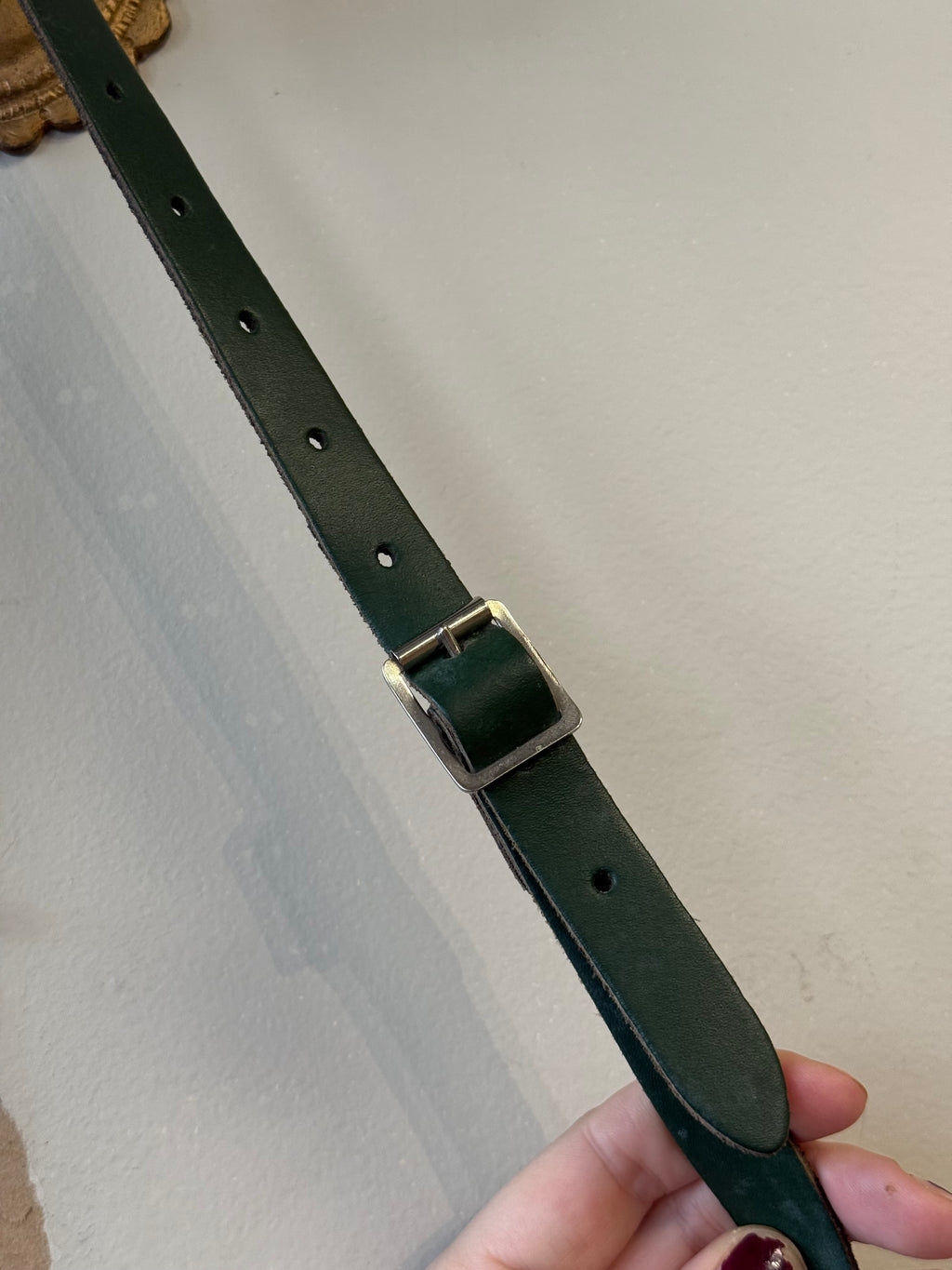 Leather Satchel 12.5" dark green bag