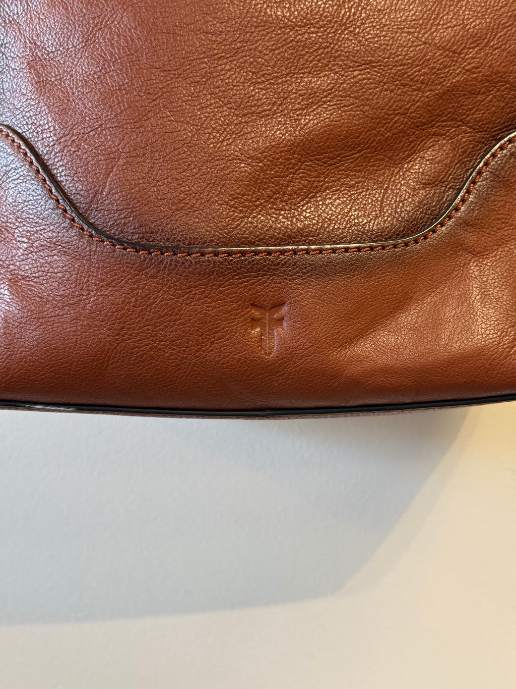 Frye cognac leather side pocket hobo shoulder bag