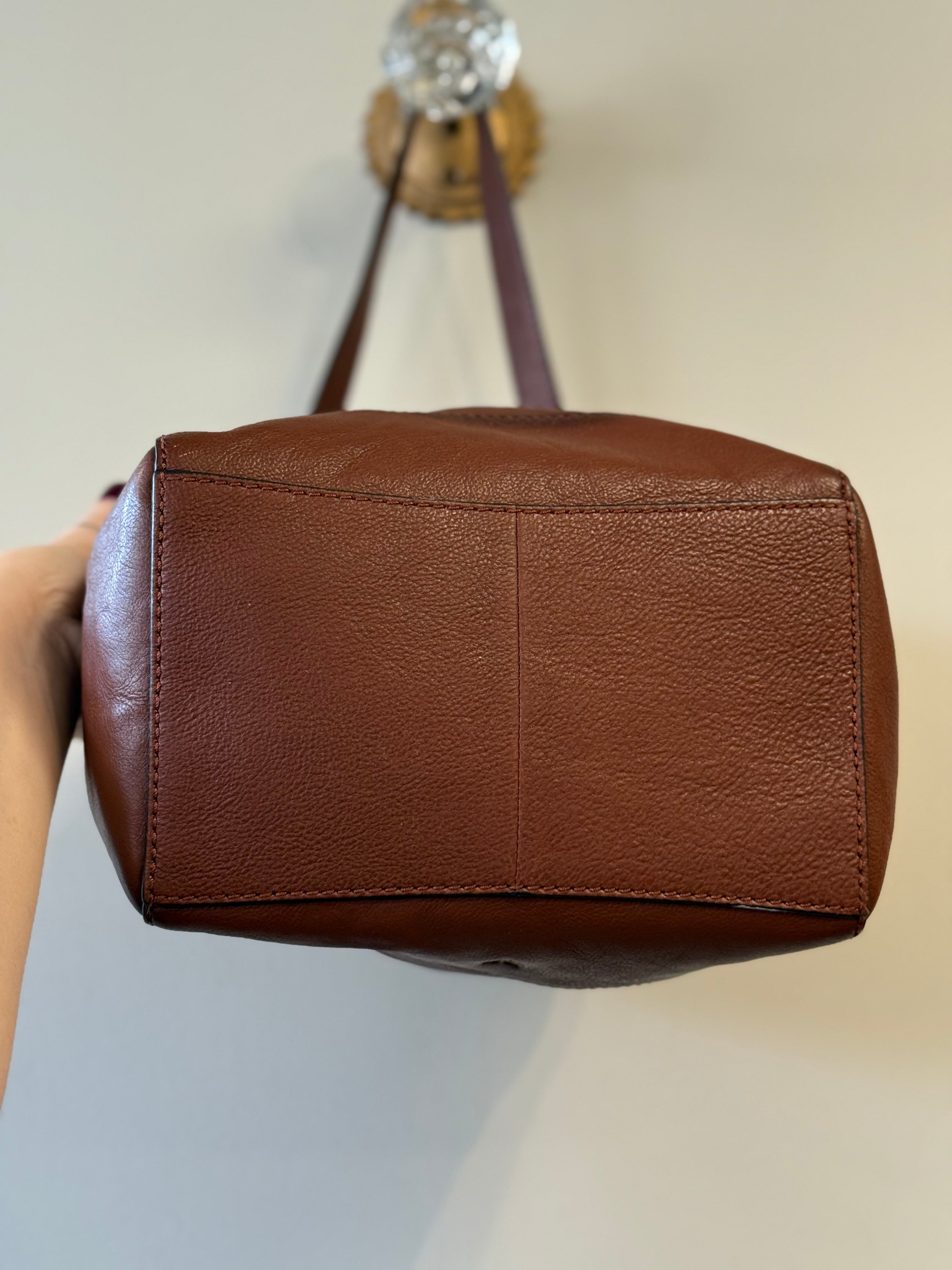 Frye cognac leather side pocket hobo shoulder bag