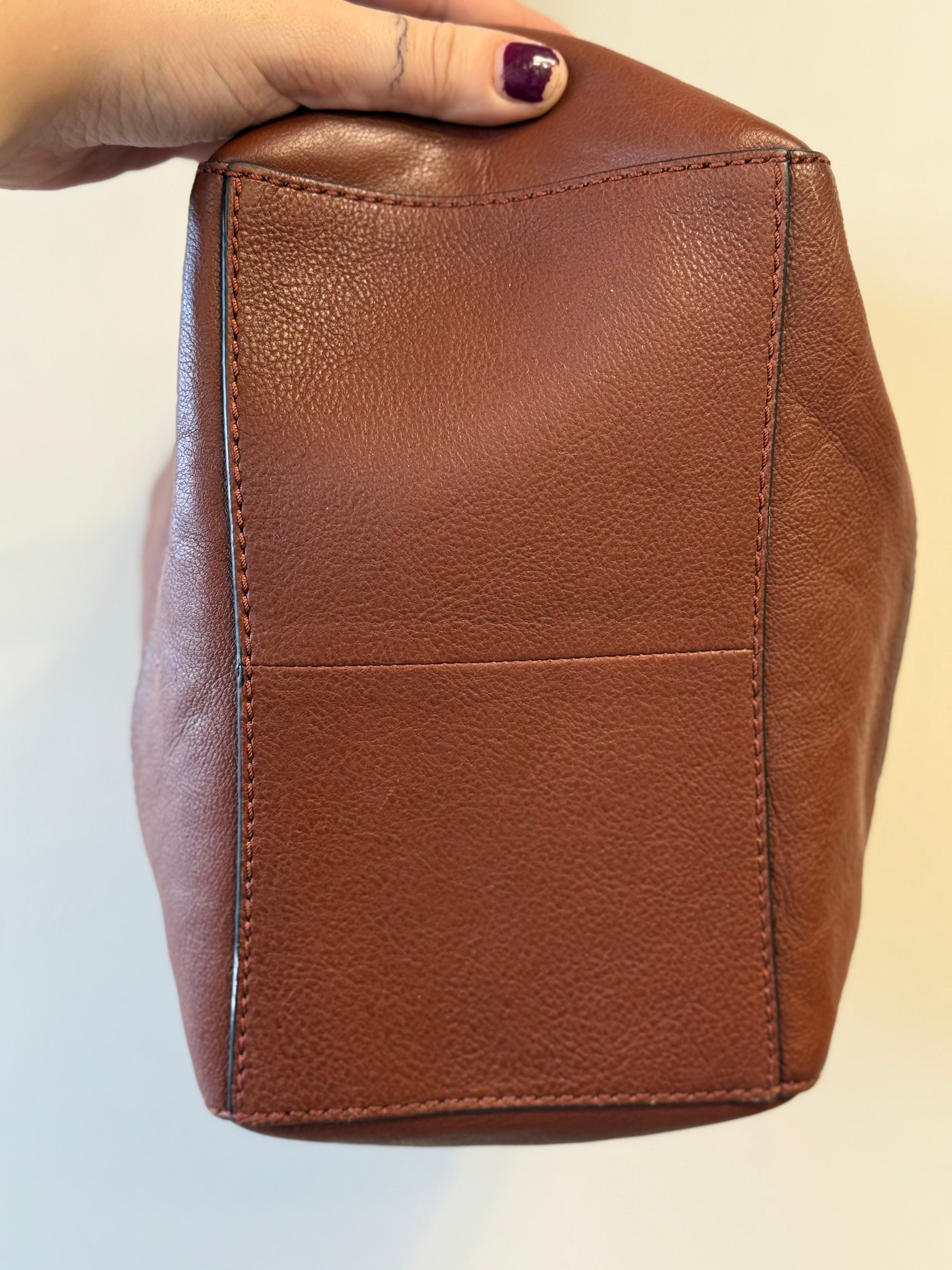 Frye cognac leather side pocket hobo shoulder bag