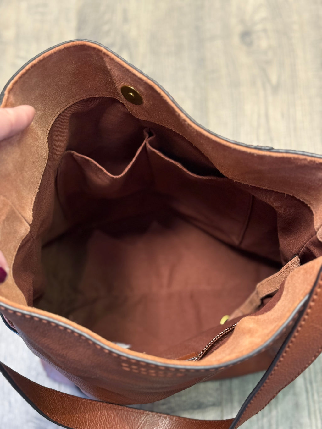 Frye cognac leather side pocket hobo shoulder bag