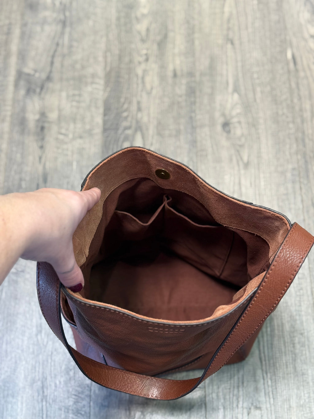 Frye cognac leather side pocket hobo shoulder bag