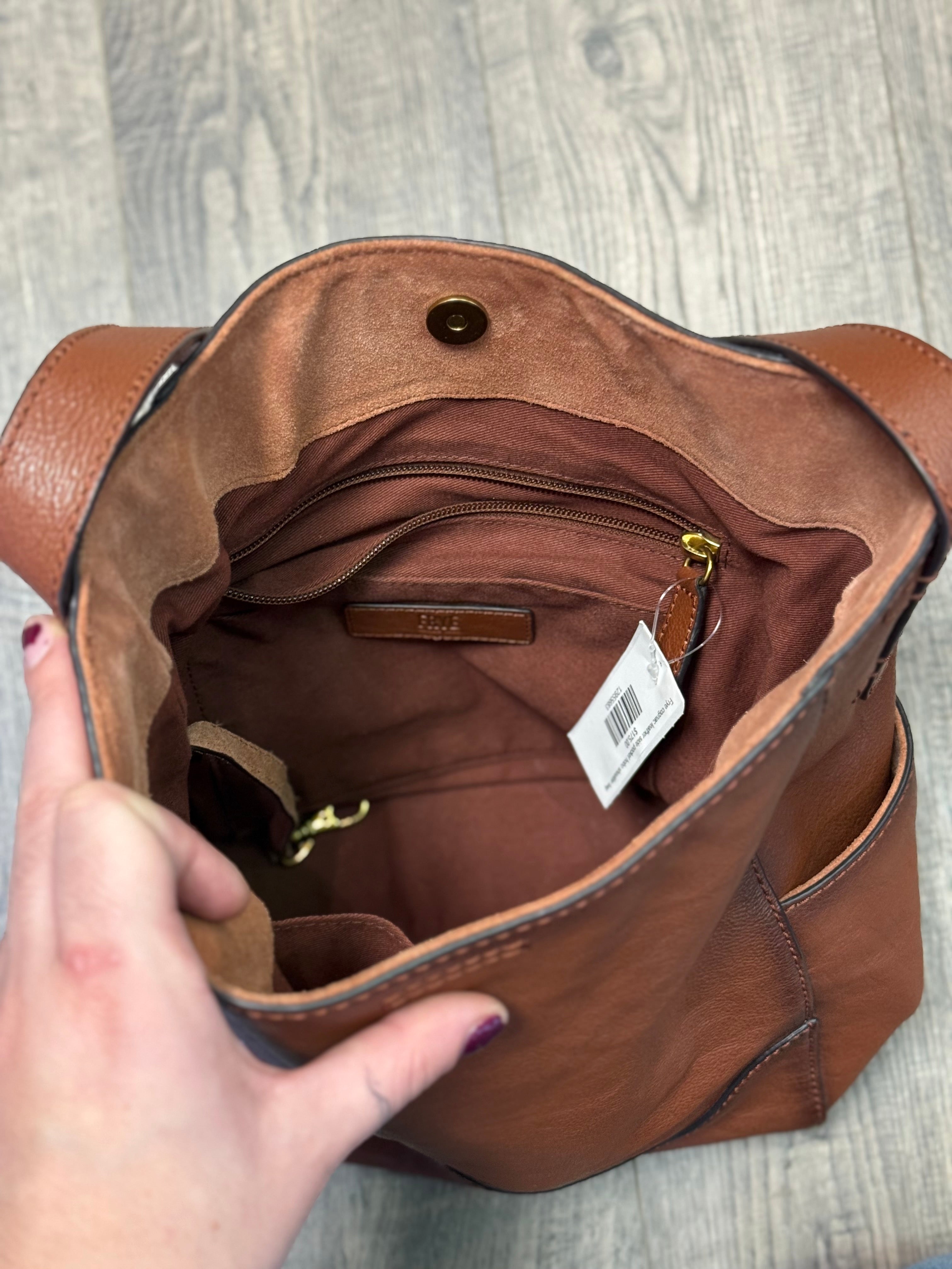 Frye cognac leather side pocket hobo shoulder bag