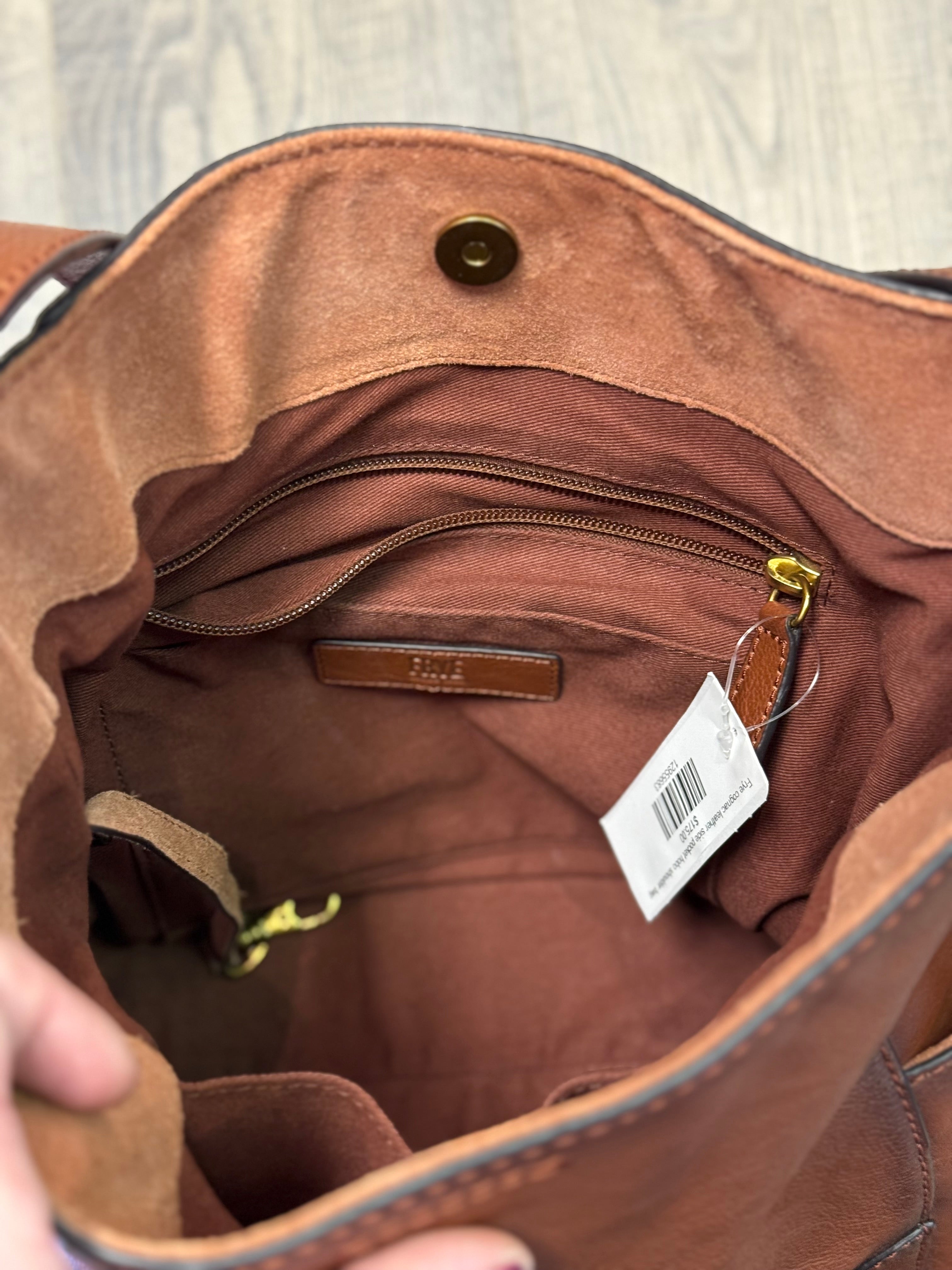 Frye cognac leather side pocket hobo shoulder bag