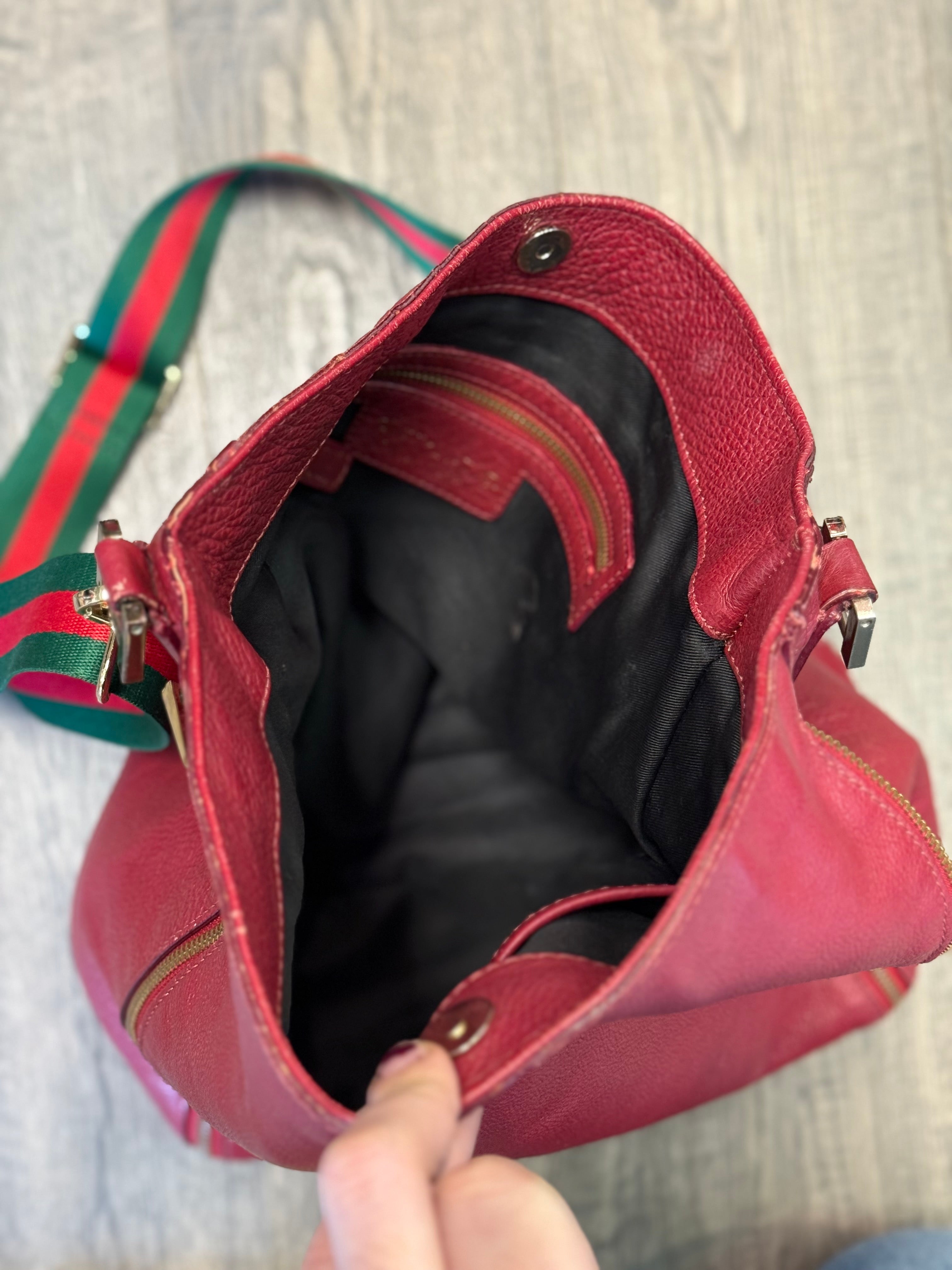 Varialle red leather cross body bag