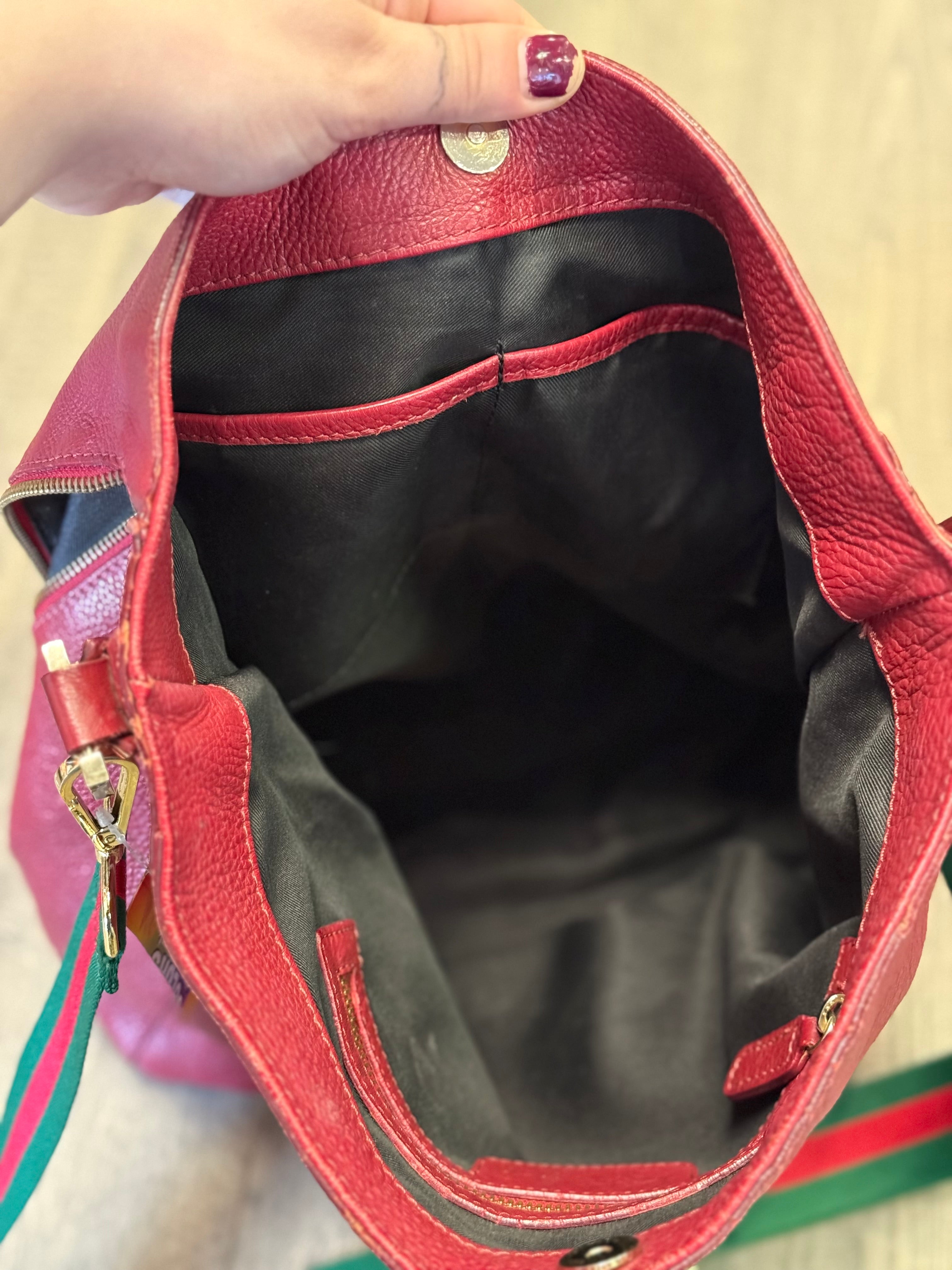 Varialle red leather cross body bag