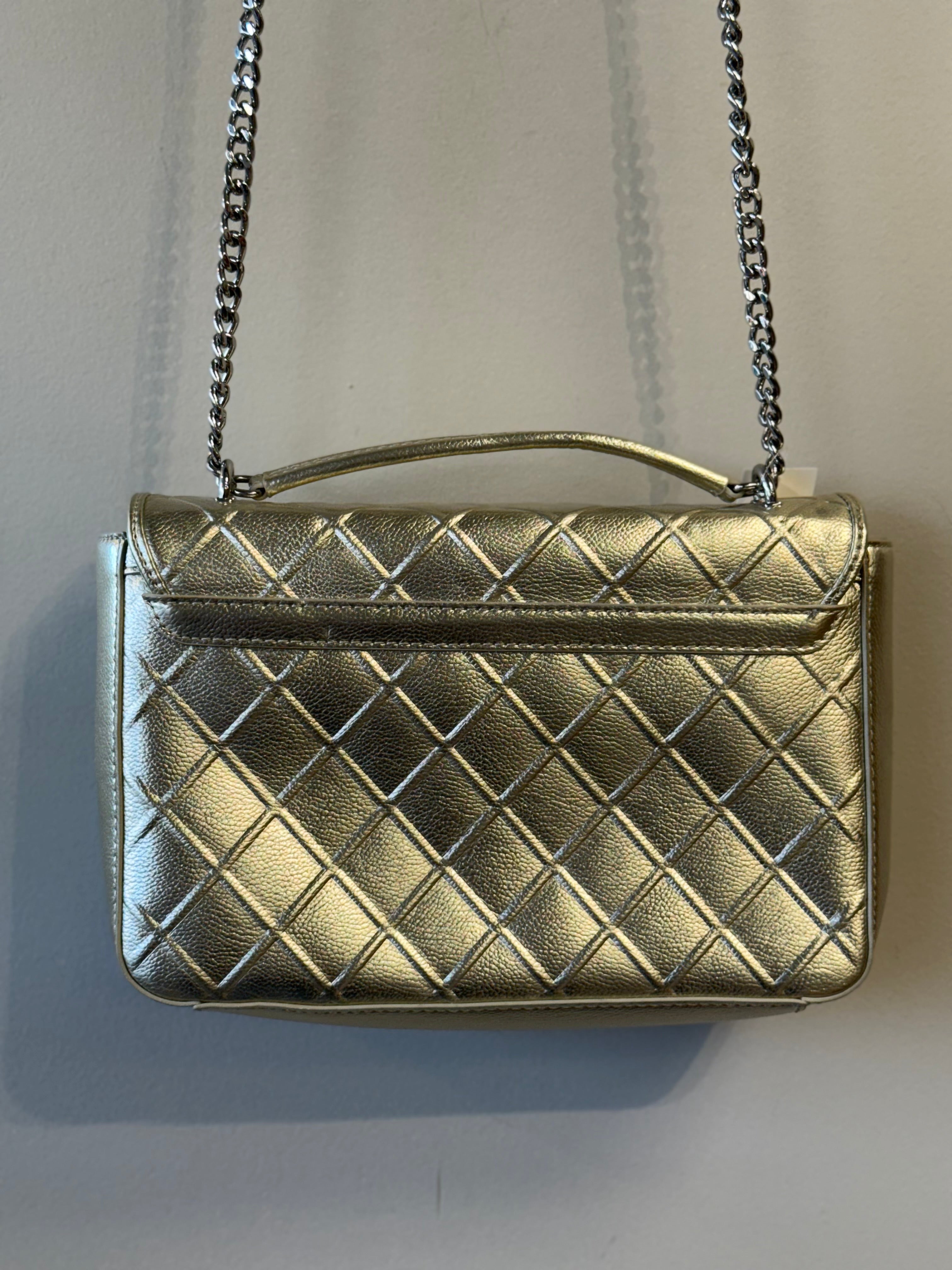 Love Moschino gold quilted shoulder bag