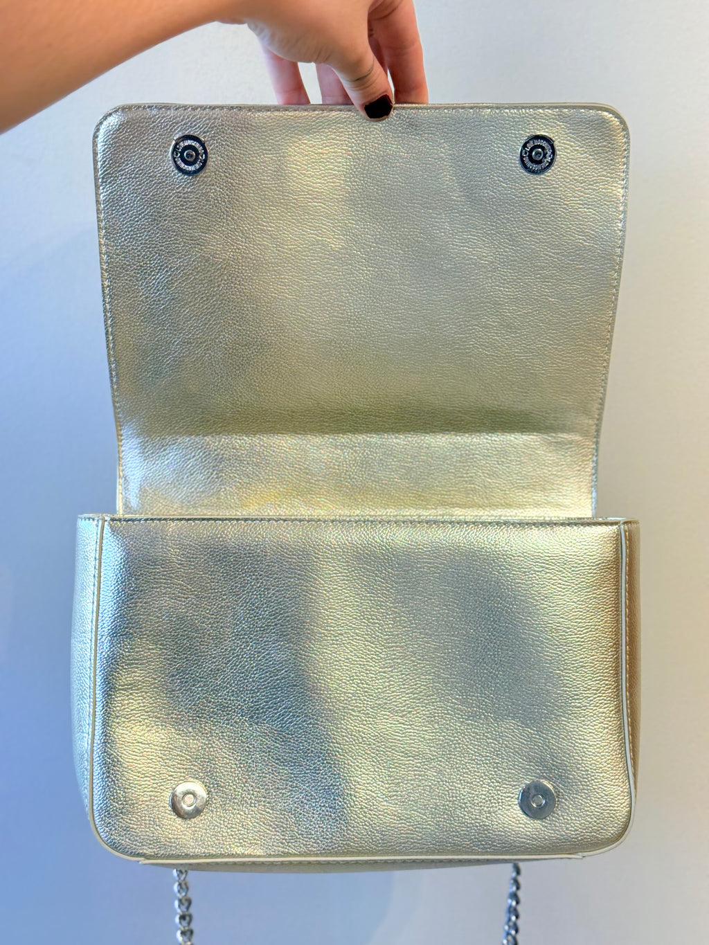 Love Moschino gold quilted shoulder bag