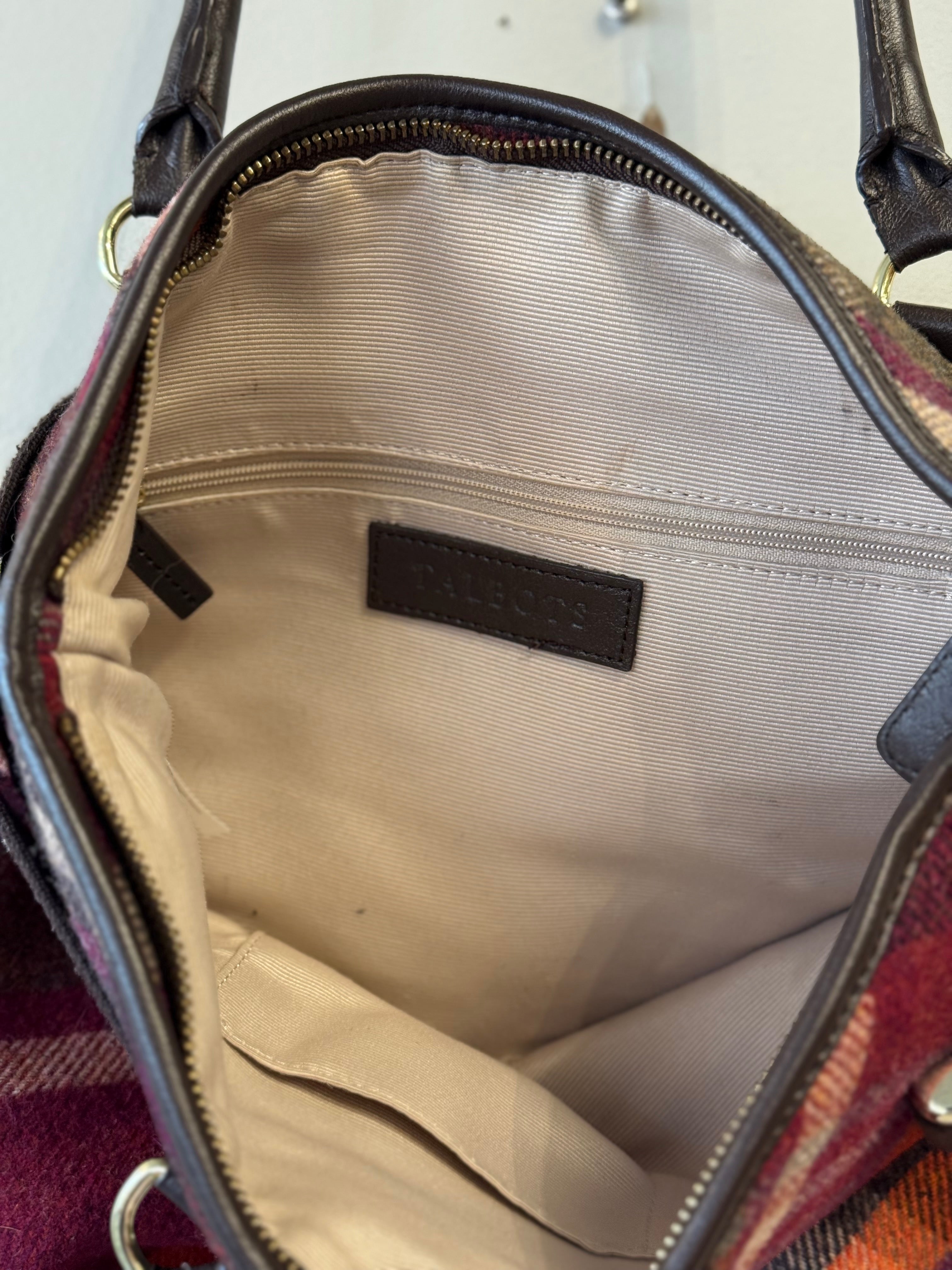 Talbots purple plaid shoulder bag