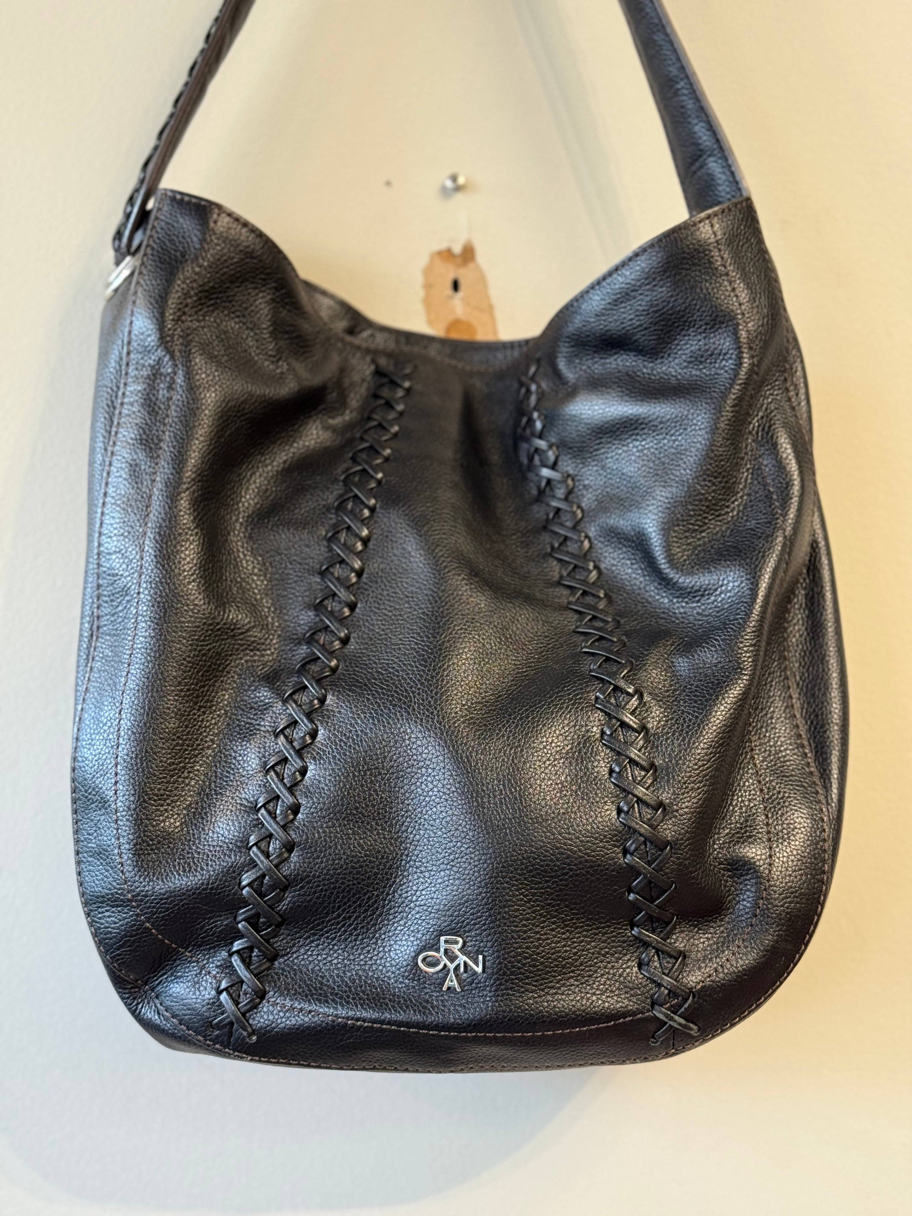 Oryany black leather hobo shoulder bag
