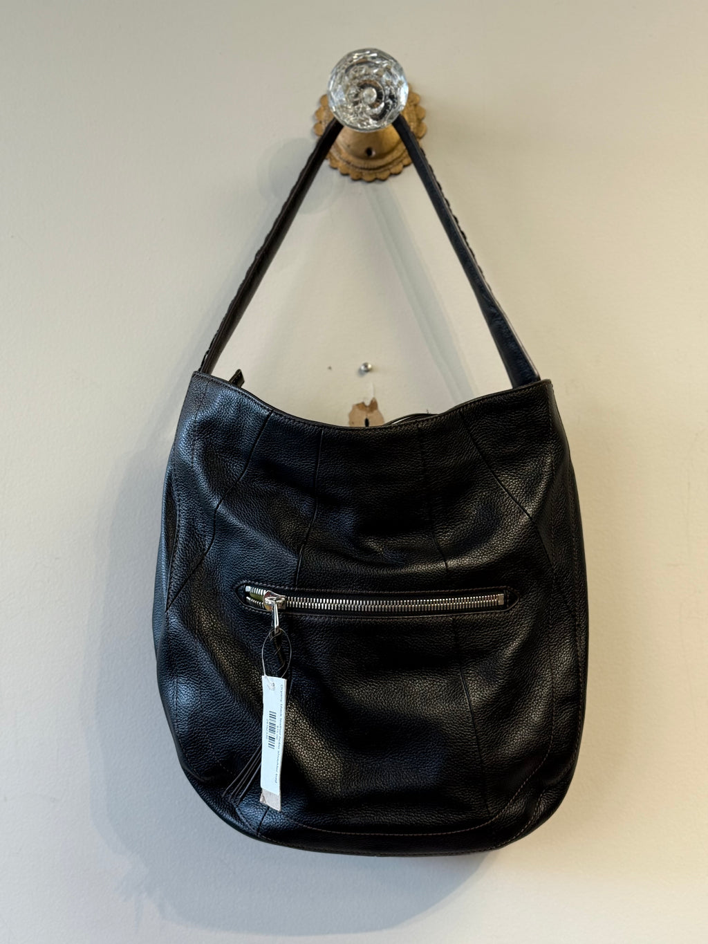 Oryany black leather hobo shoulder bag