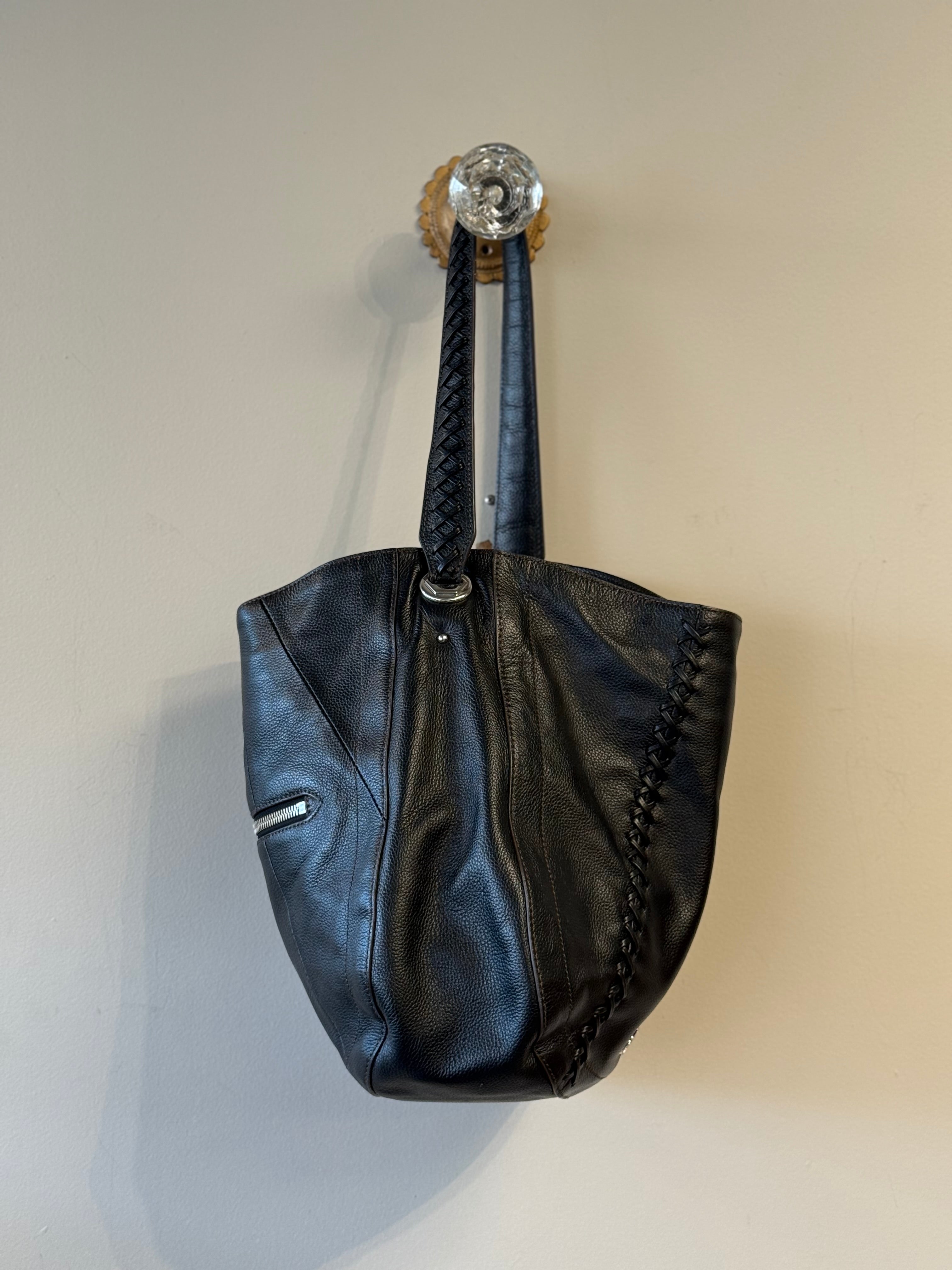 Oryany black leather hobo shoulder bag