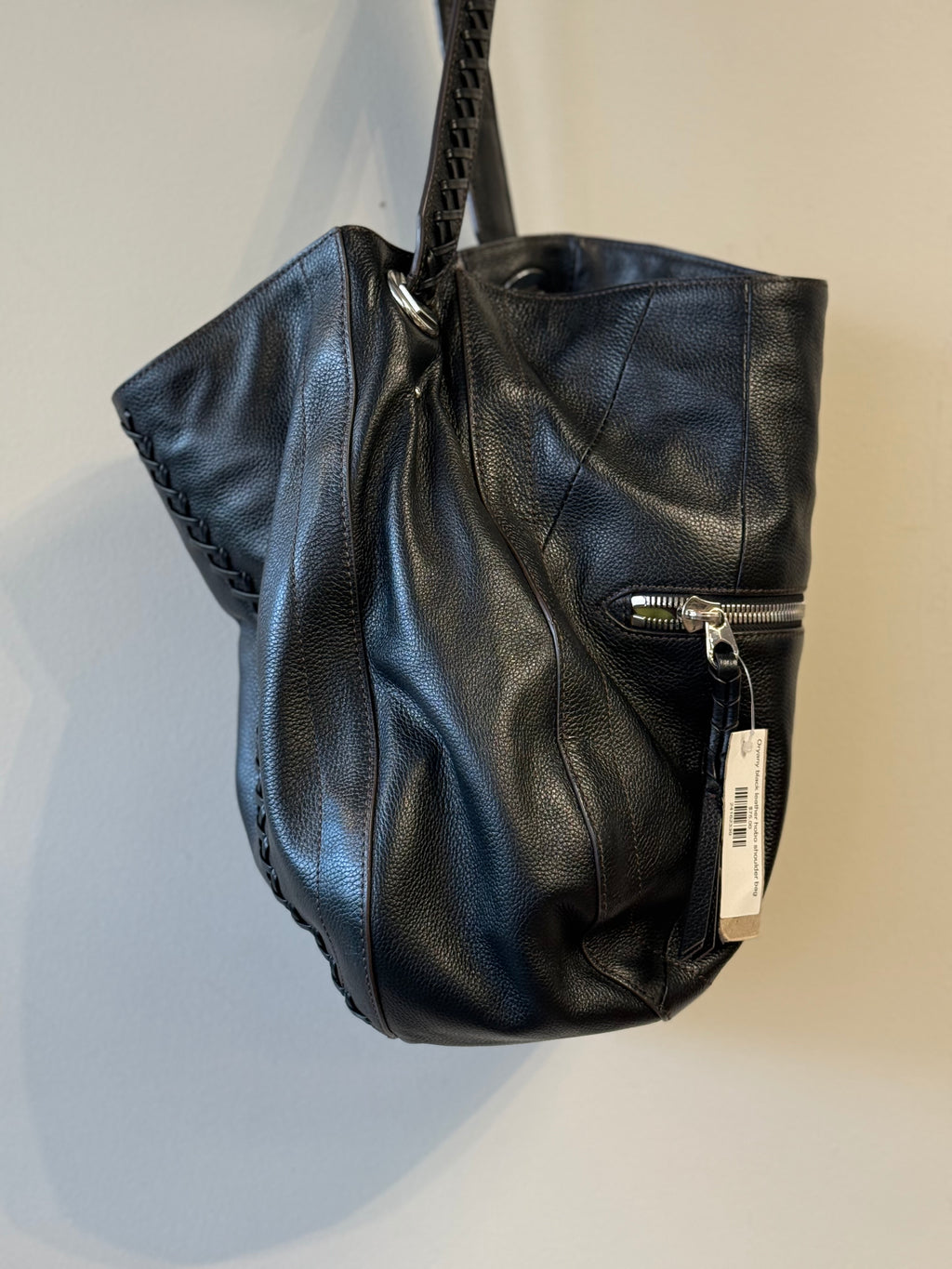 Oryany black leather hobo shoulder bag