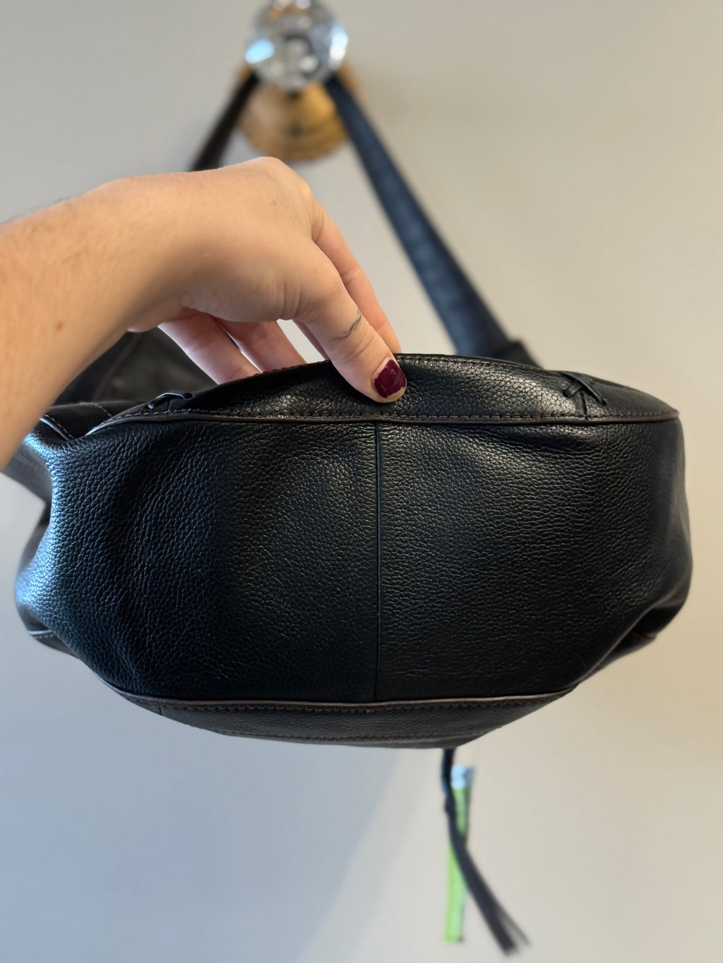 Oryany black leather hobo shoulder bag
