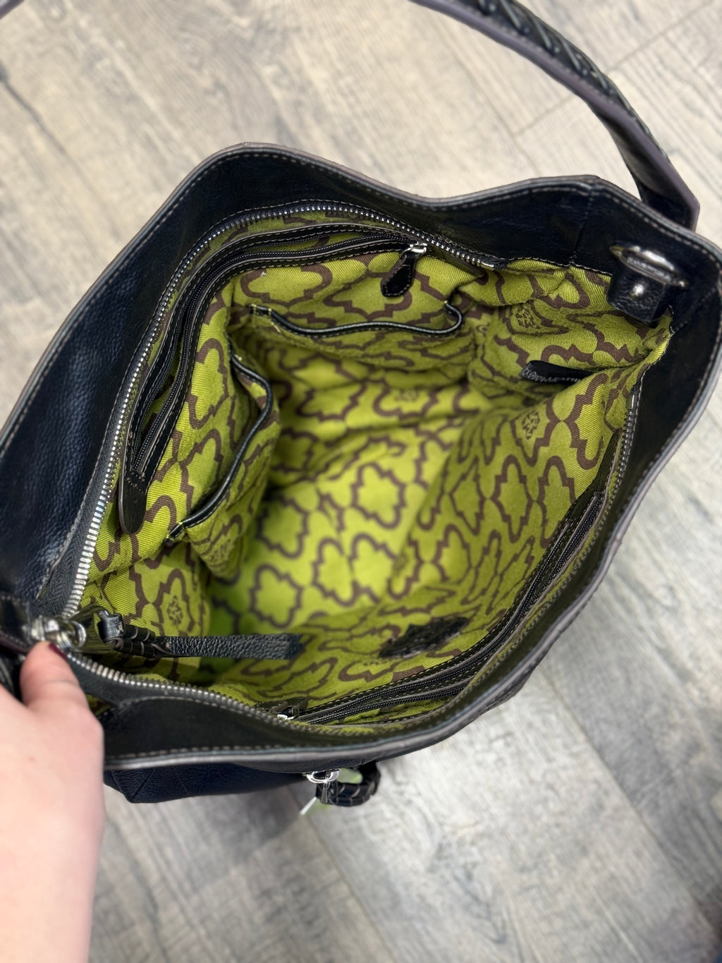 Oryany black leather hobo shoulder bag