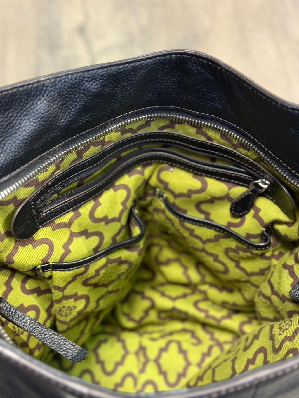 Oryany black leather hobo shoulder bag