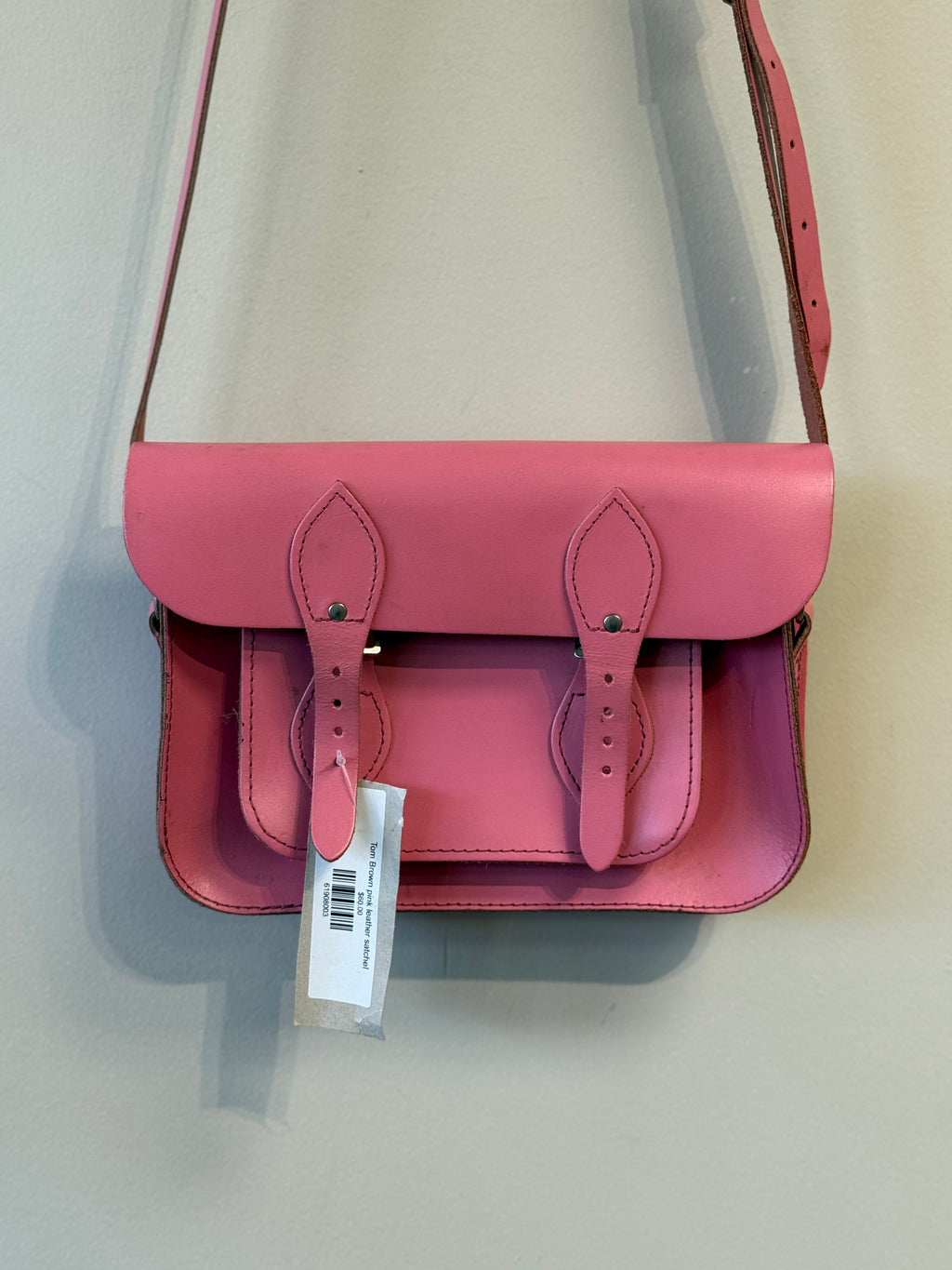 Tom Brown pink leather satchel
