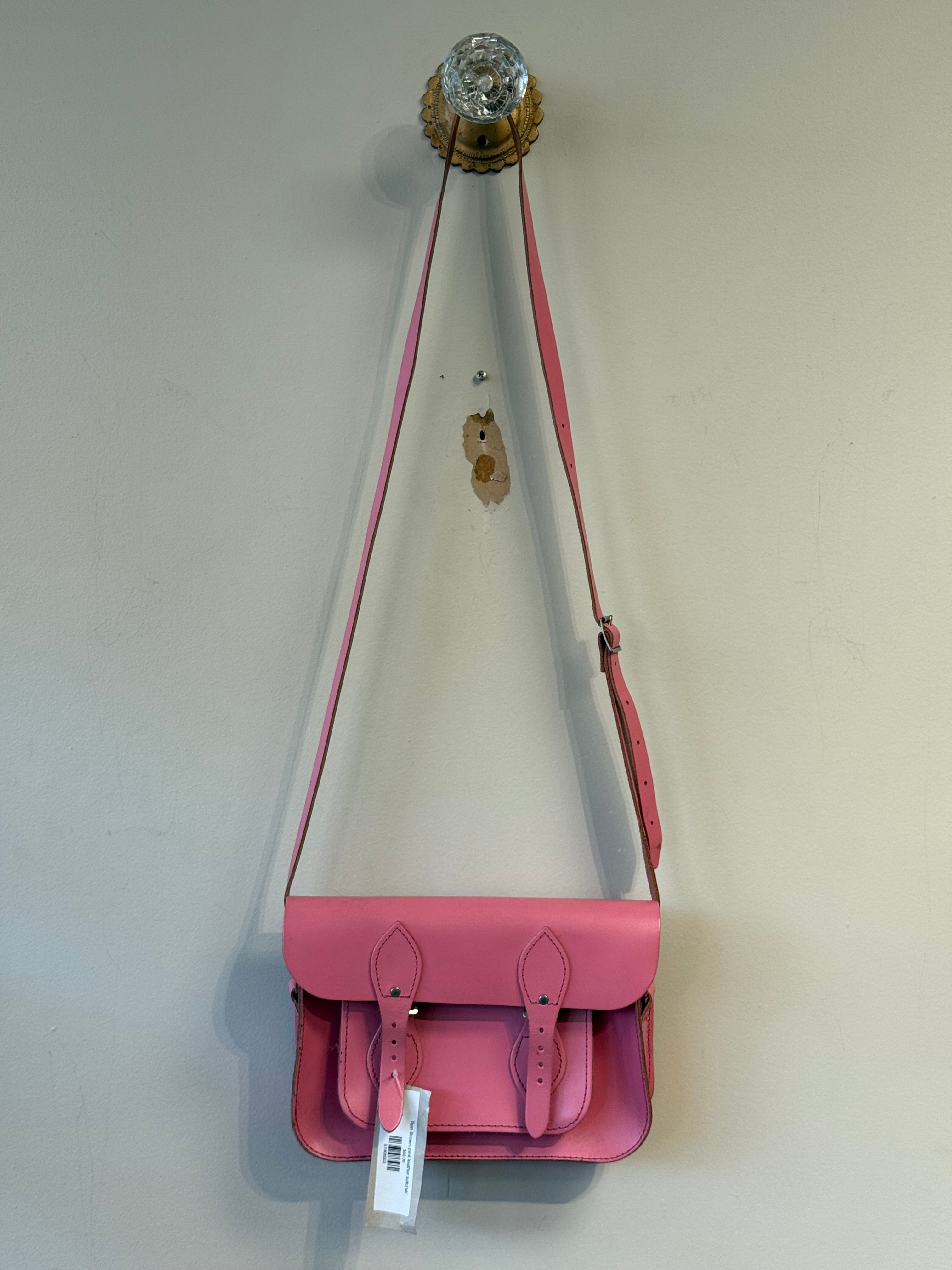 Tom Brown pink leather satchel