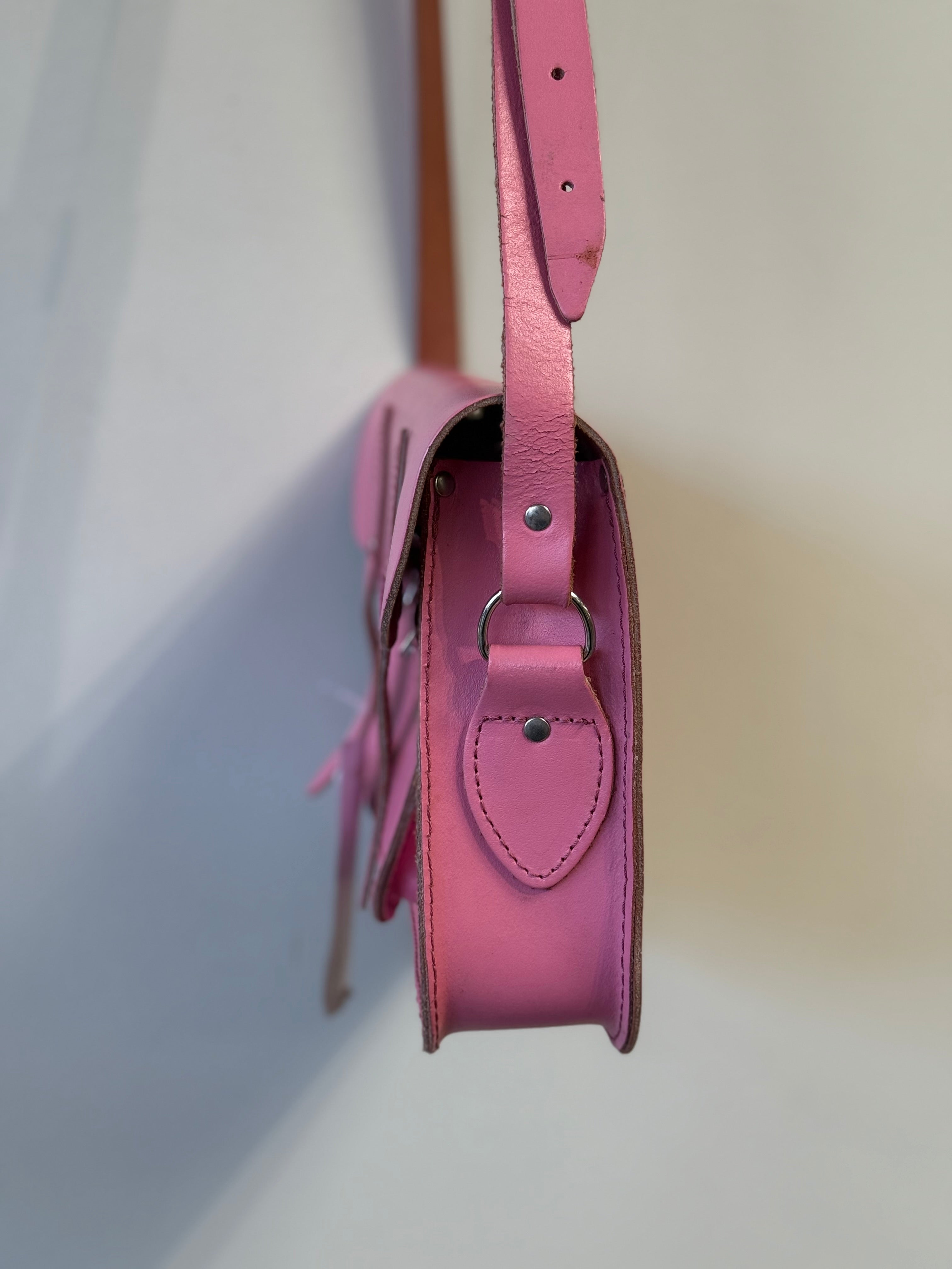 Tom Brown pink leather satchel