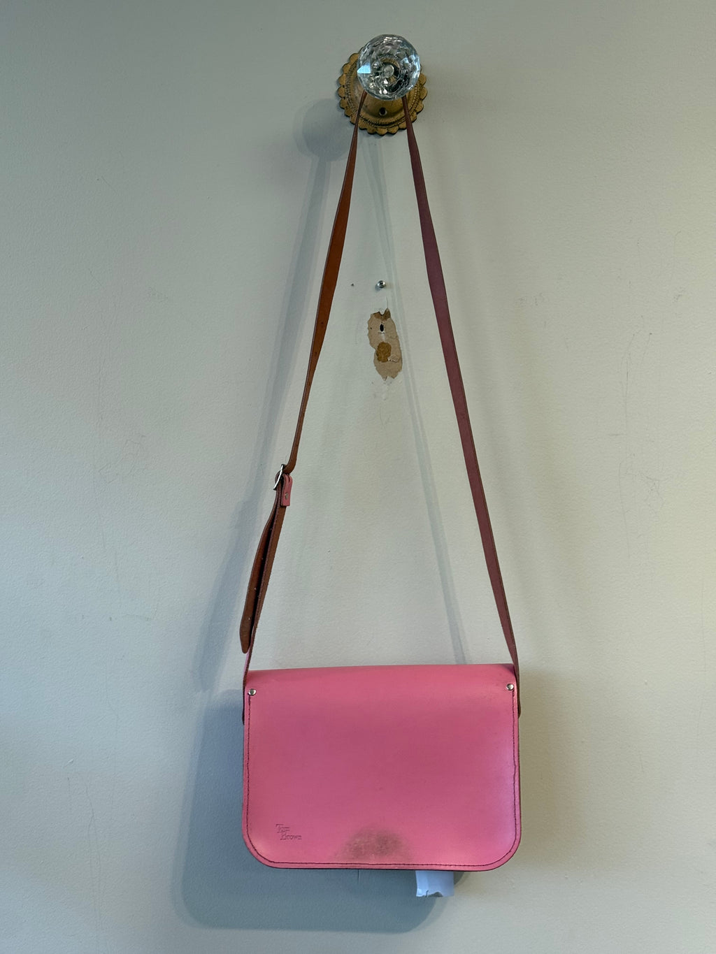 Tom Brown pink leather satchel