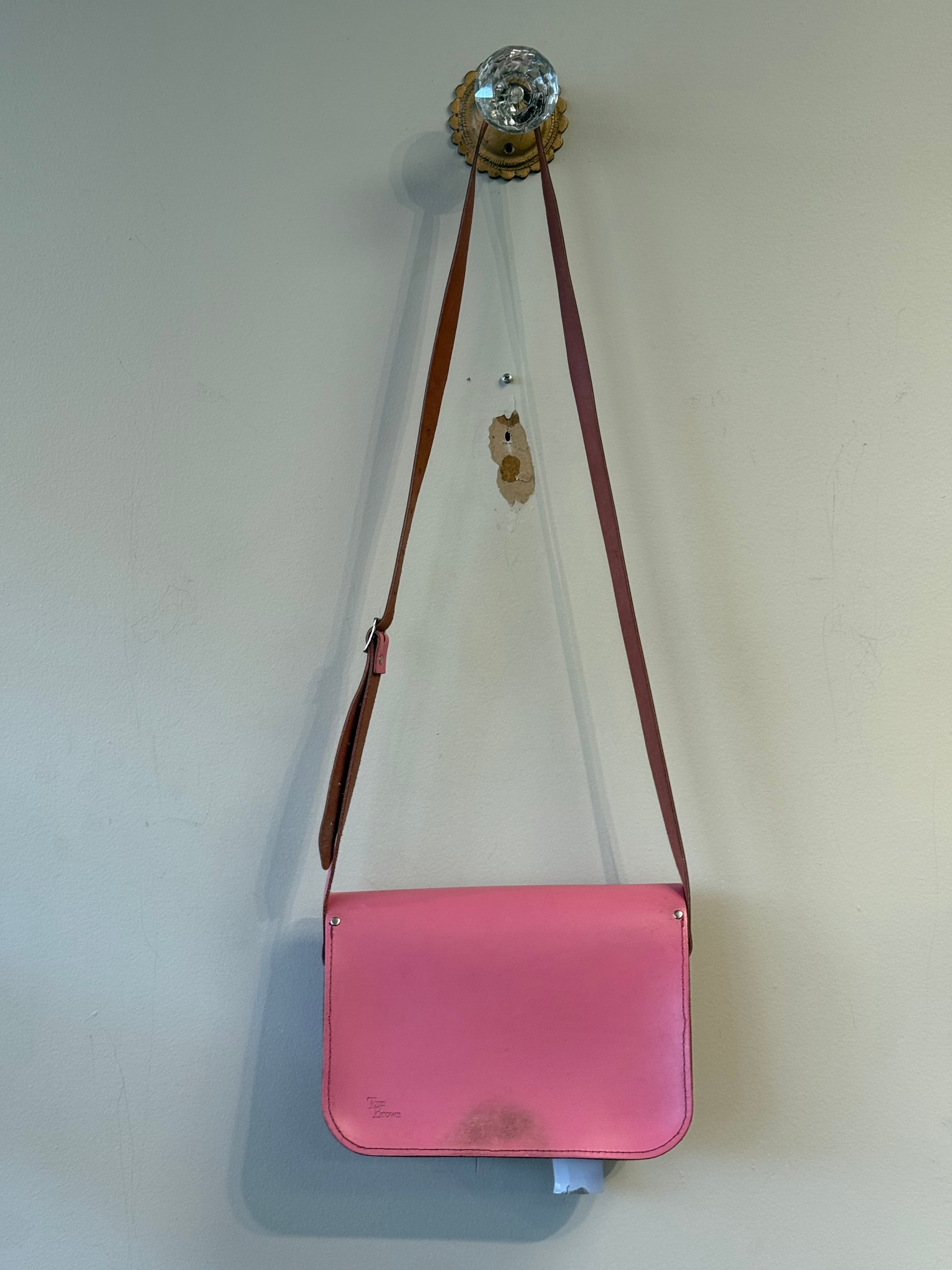 Tom Brown pink leather satchel