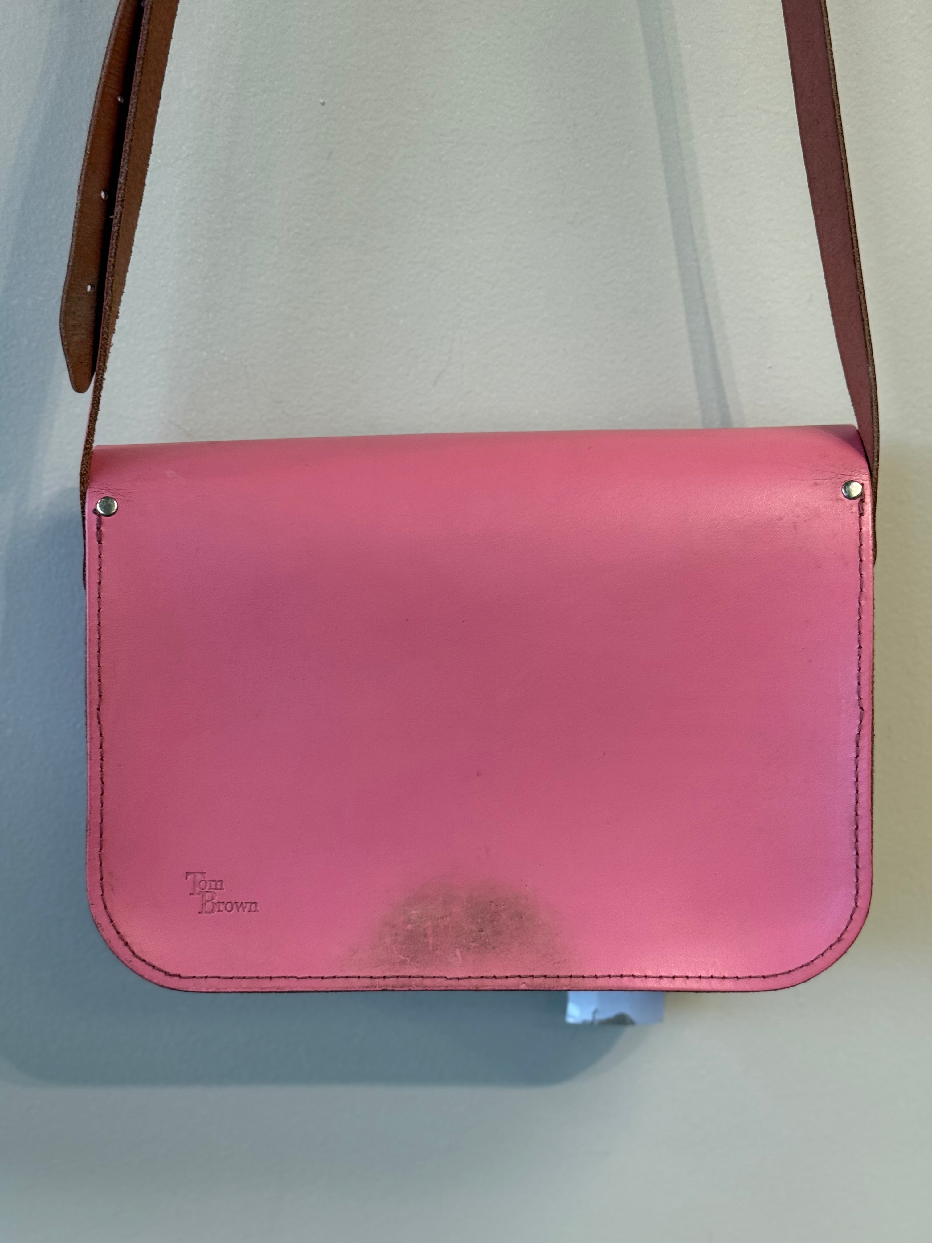 Tom Brown pink leather satchel