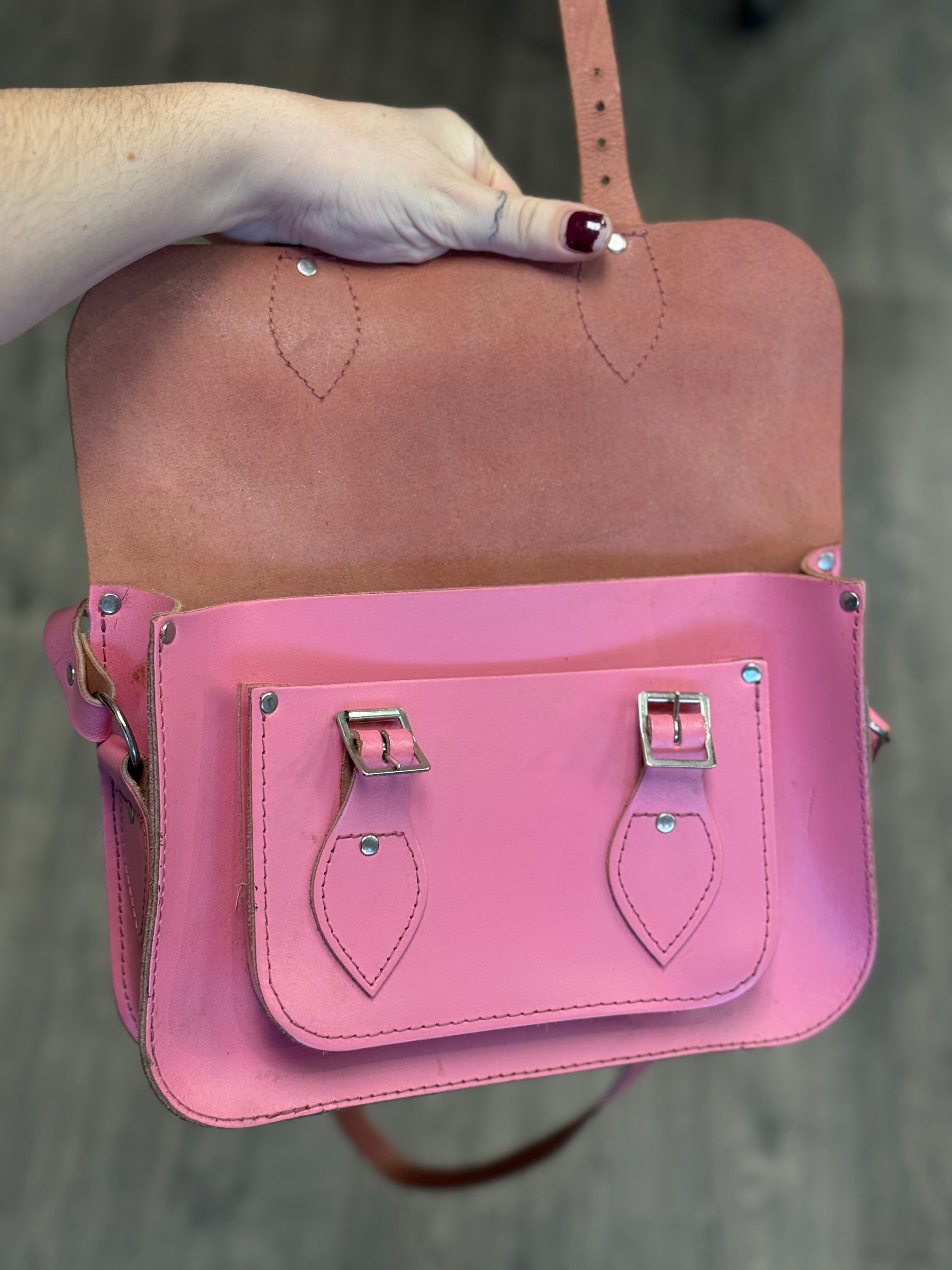 Tom Brown pink leather satchel