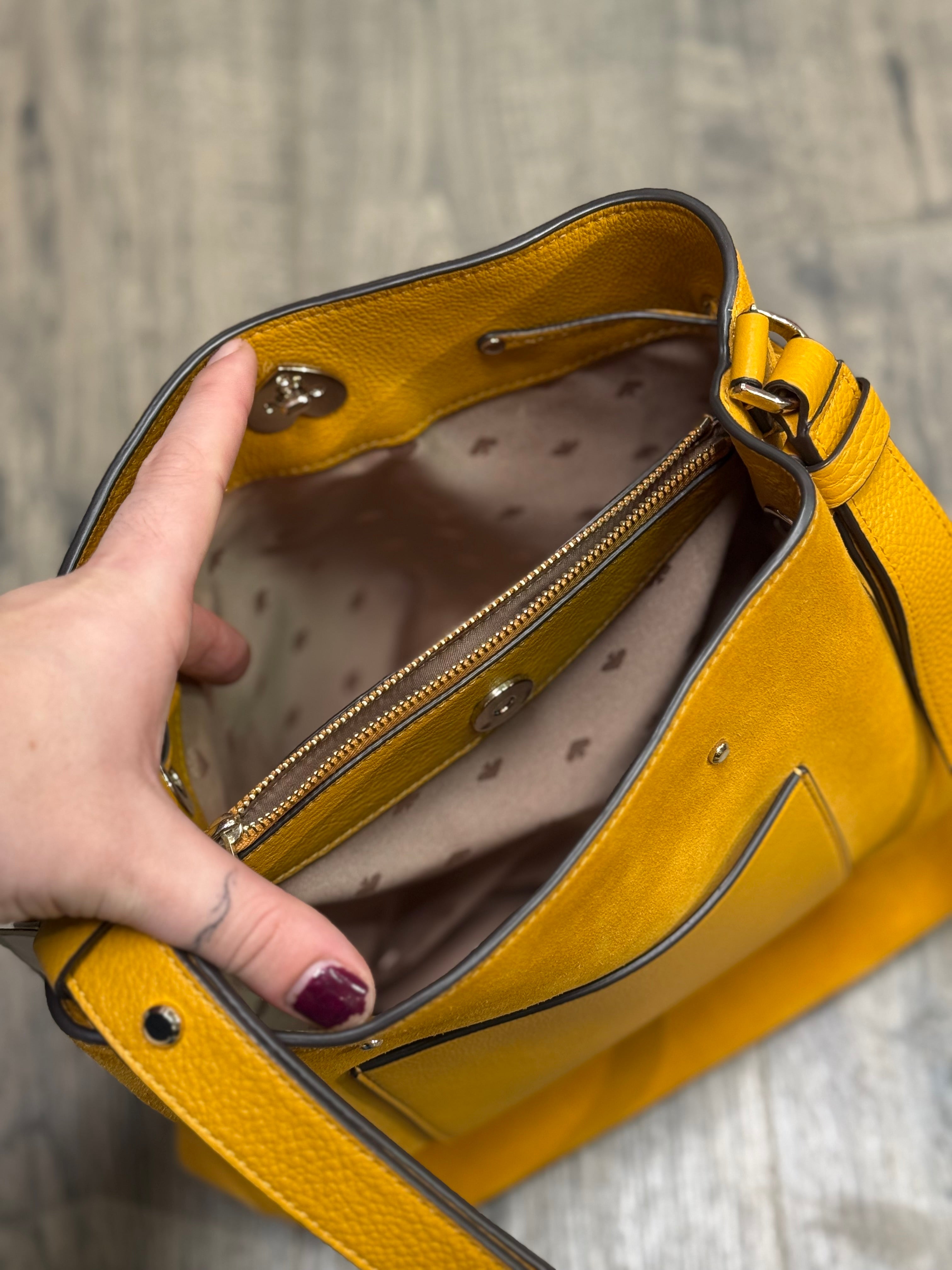 Kate Spade Marti large suede bucket bag