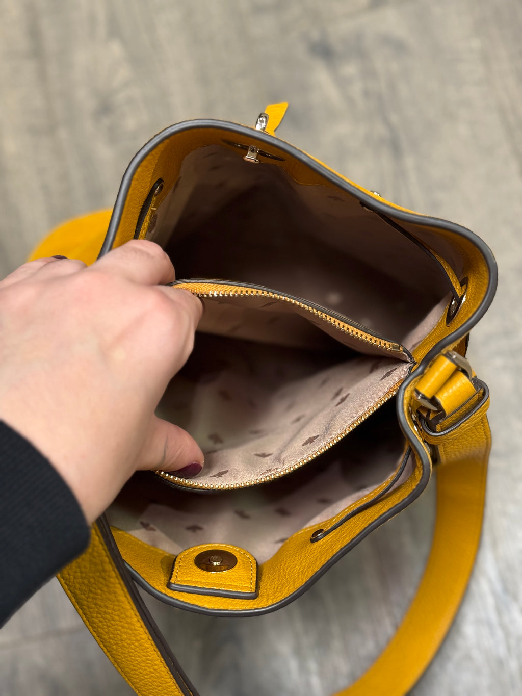 Kate Spade Marti large suede bucket bag