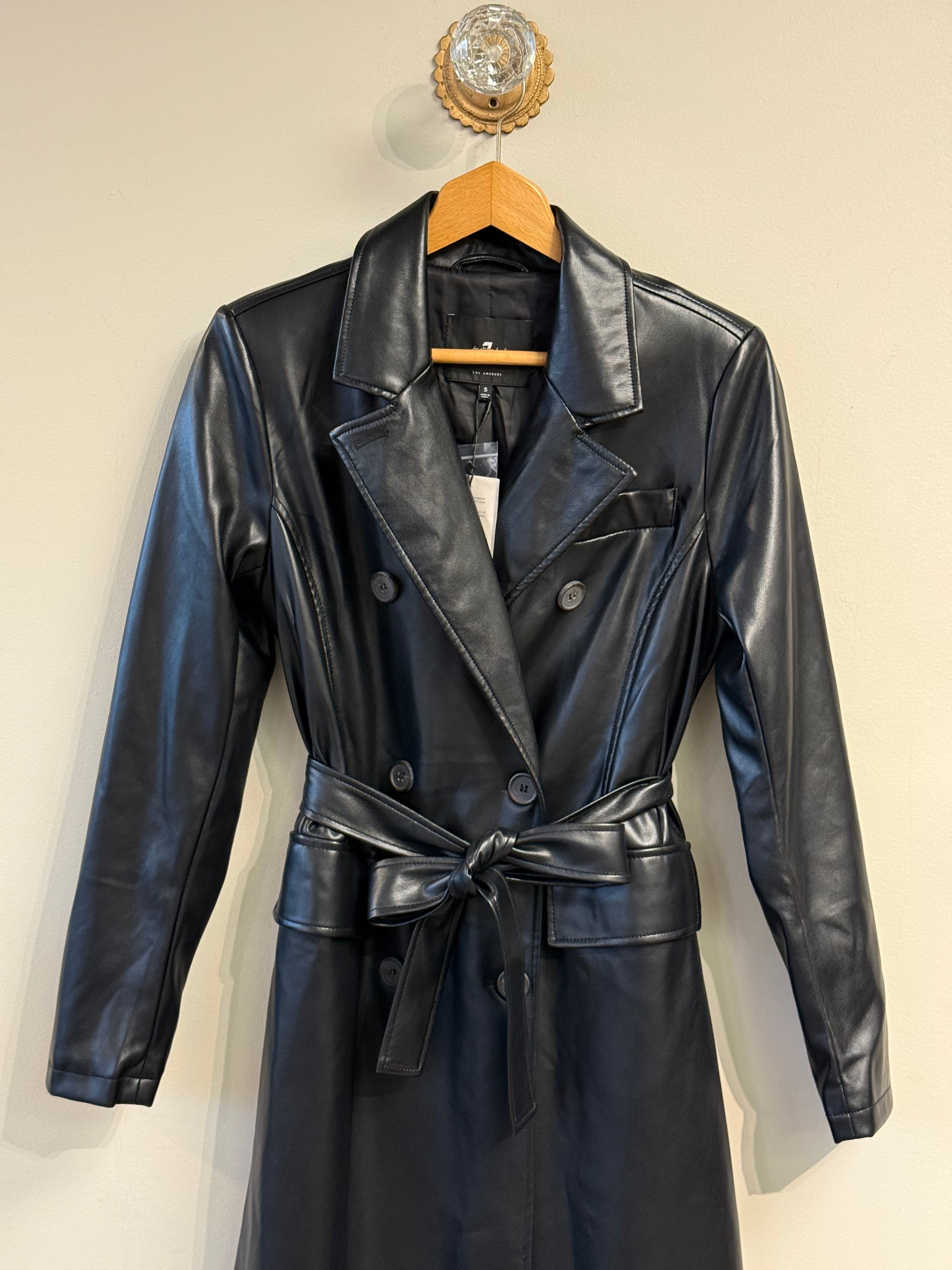 7 Seven for all Mankind NWT black trench coat