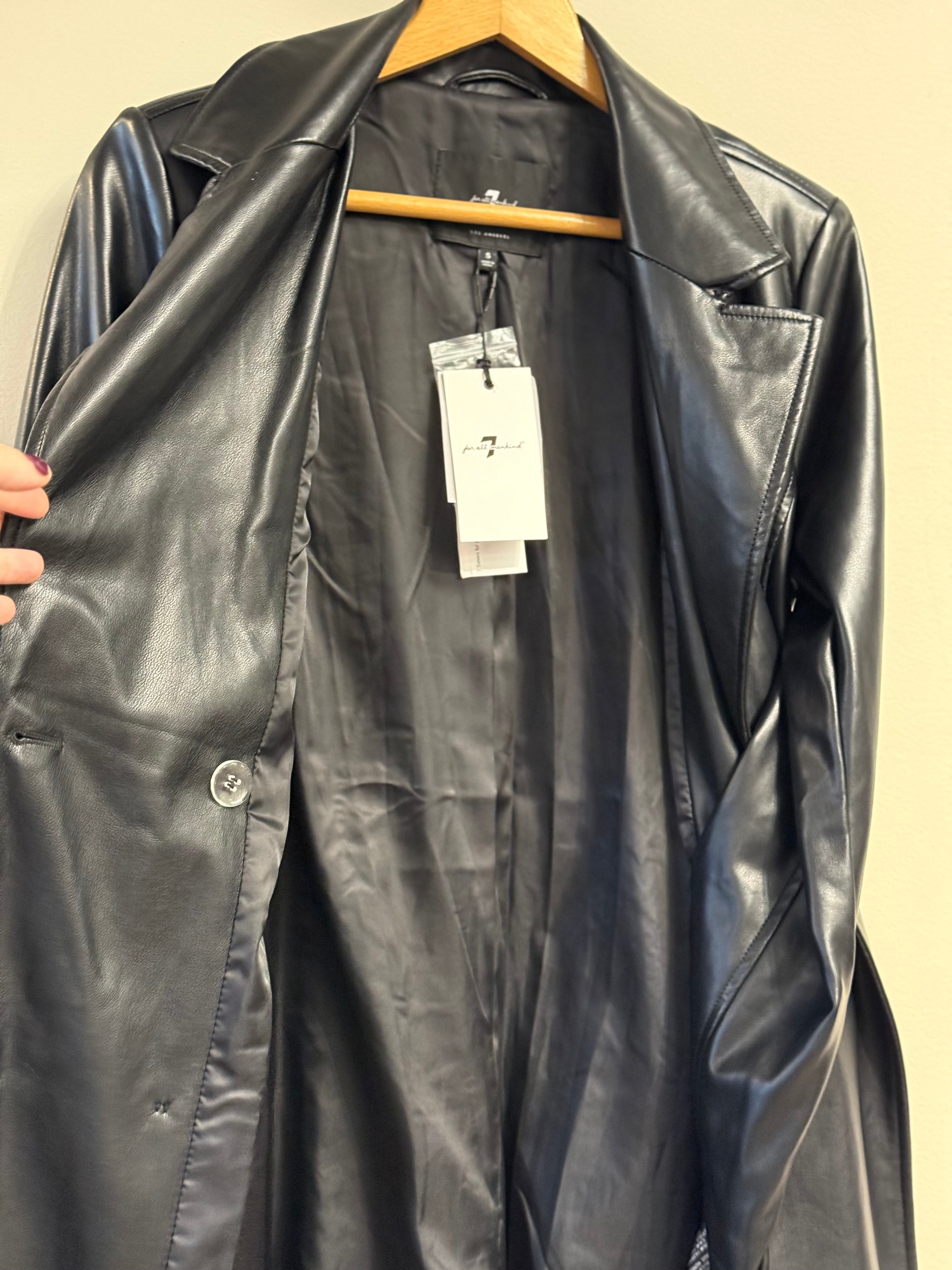 7 Seven for all Mankind NWT black trench coat