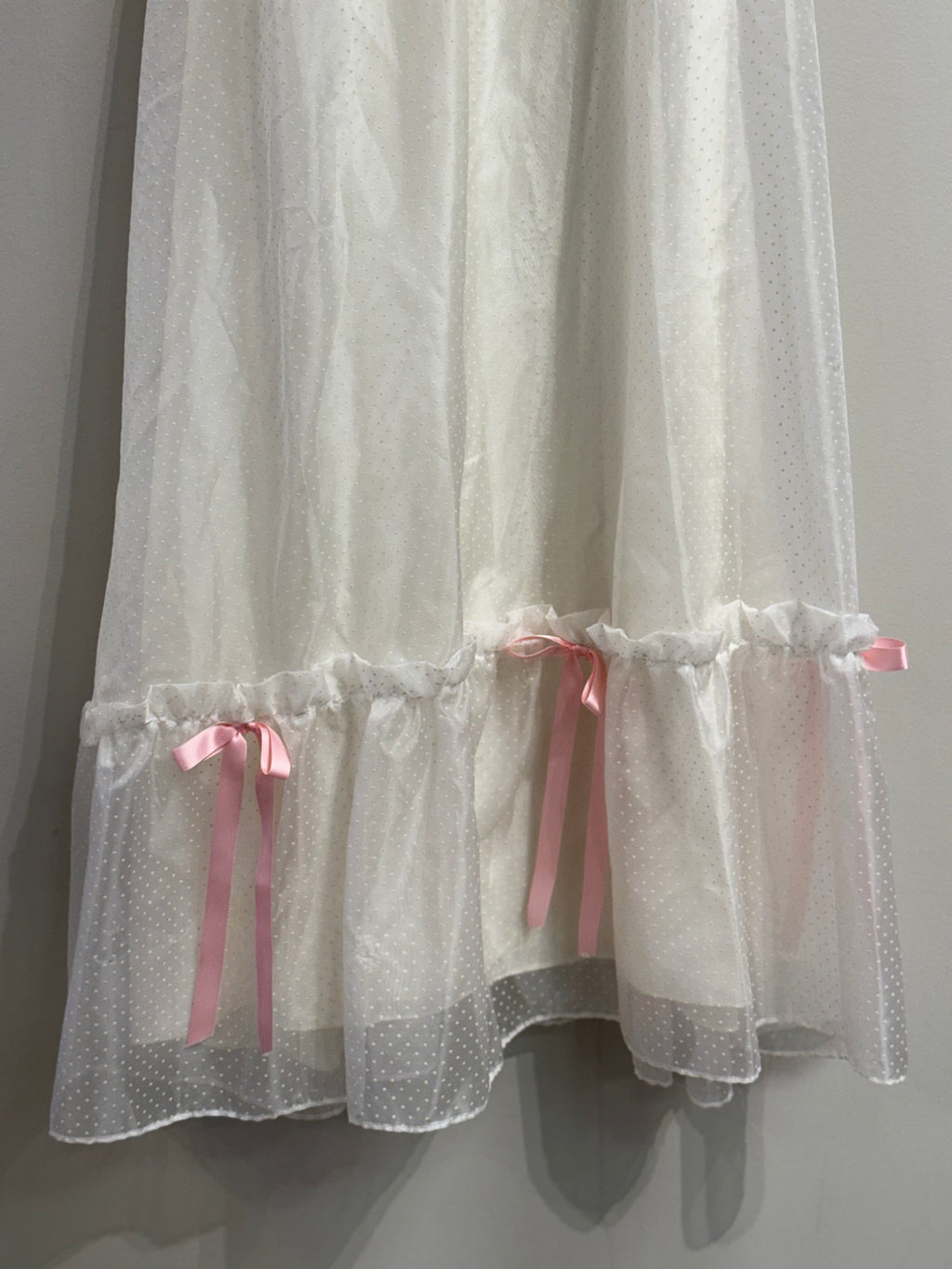 Vintage 70s prairie style lacy ruffled wedding dress